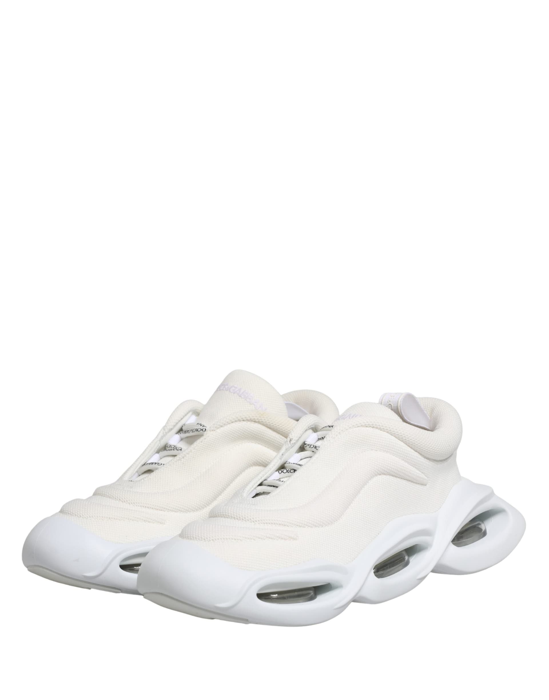 Dolce & Gabbana White Slip On Wave Low Top Sneakers Shoes - 4
