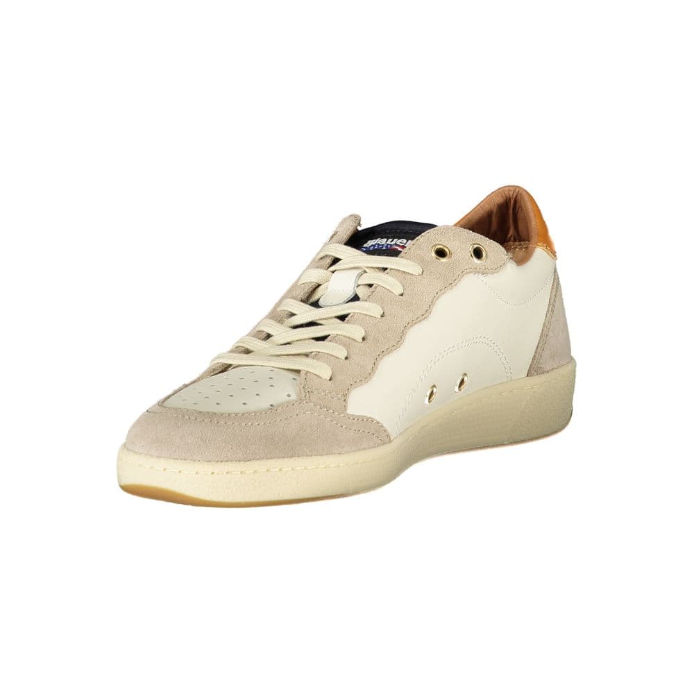 Blauer White Leather Men Sneaker - 2
