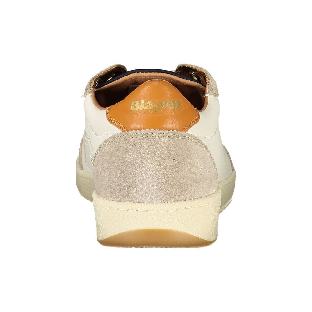 Blauer White Leather Men Sneaker - 3