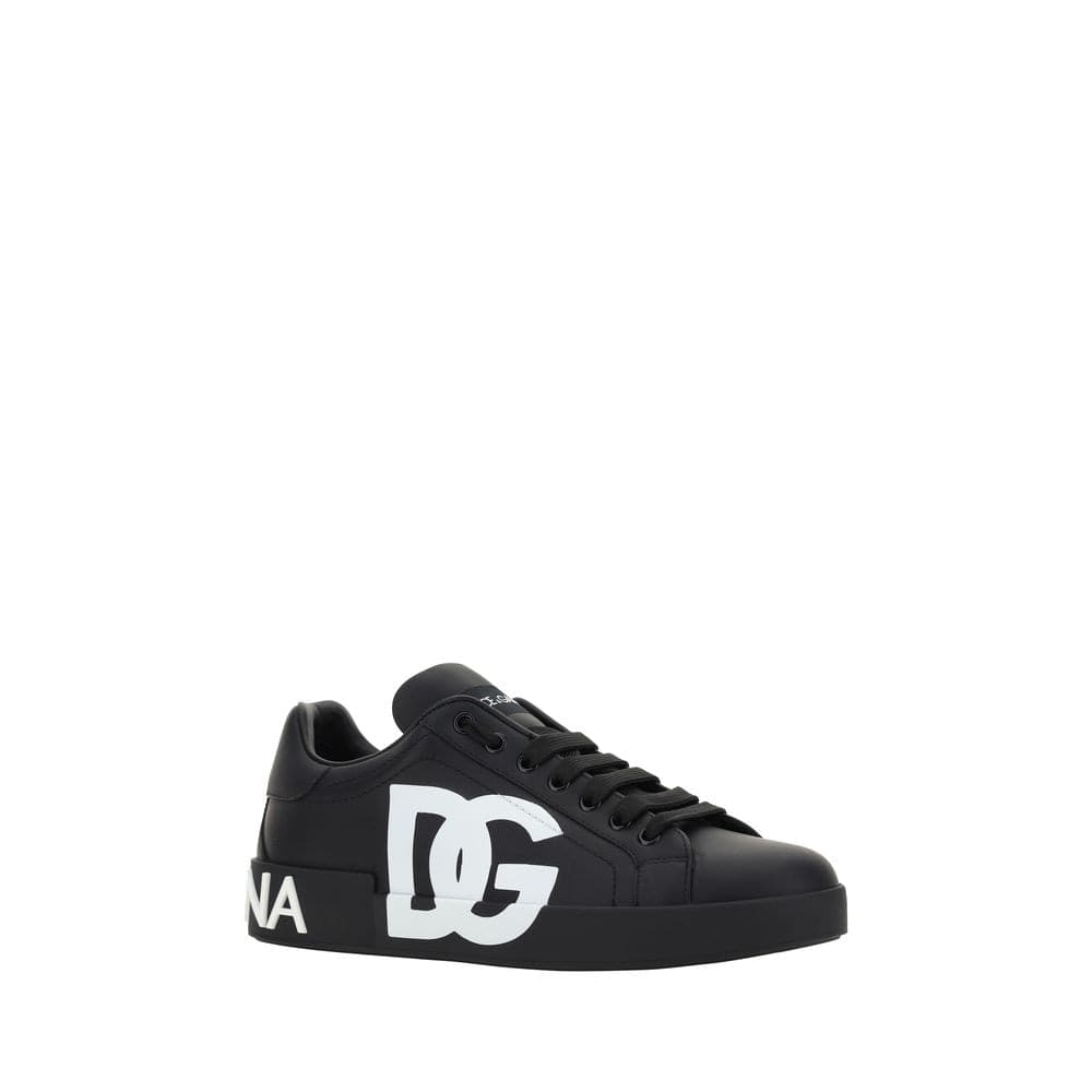 Dolce & Gabbana Black Calf Leather Bos Taurus Sneakers - 2