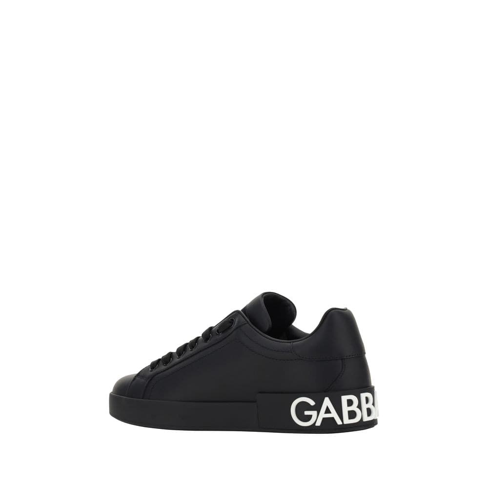Dolce & Gabbana Black Calf Leather Bos Taurus Sneakers - 3