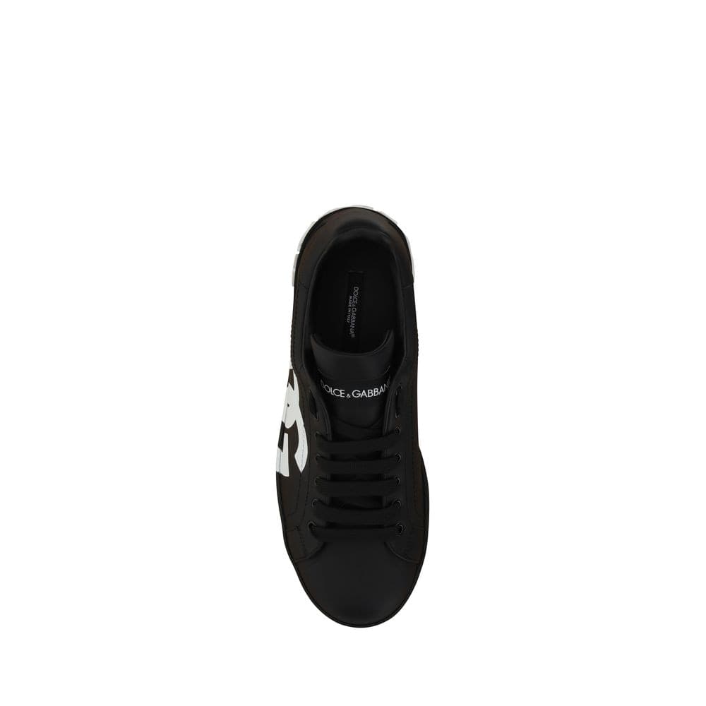 Dolce & Gabbana Black Calf Leather Bos Taurus Sneakers - 4