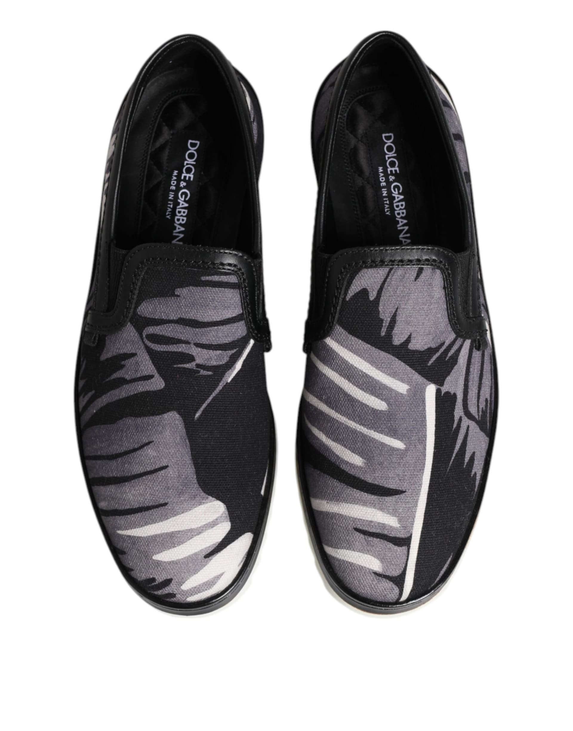 Dolce & Gabbana Black Tropical Slip On Men Sneakers Shoes - 2