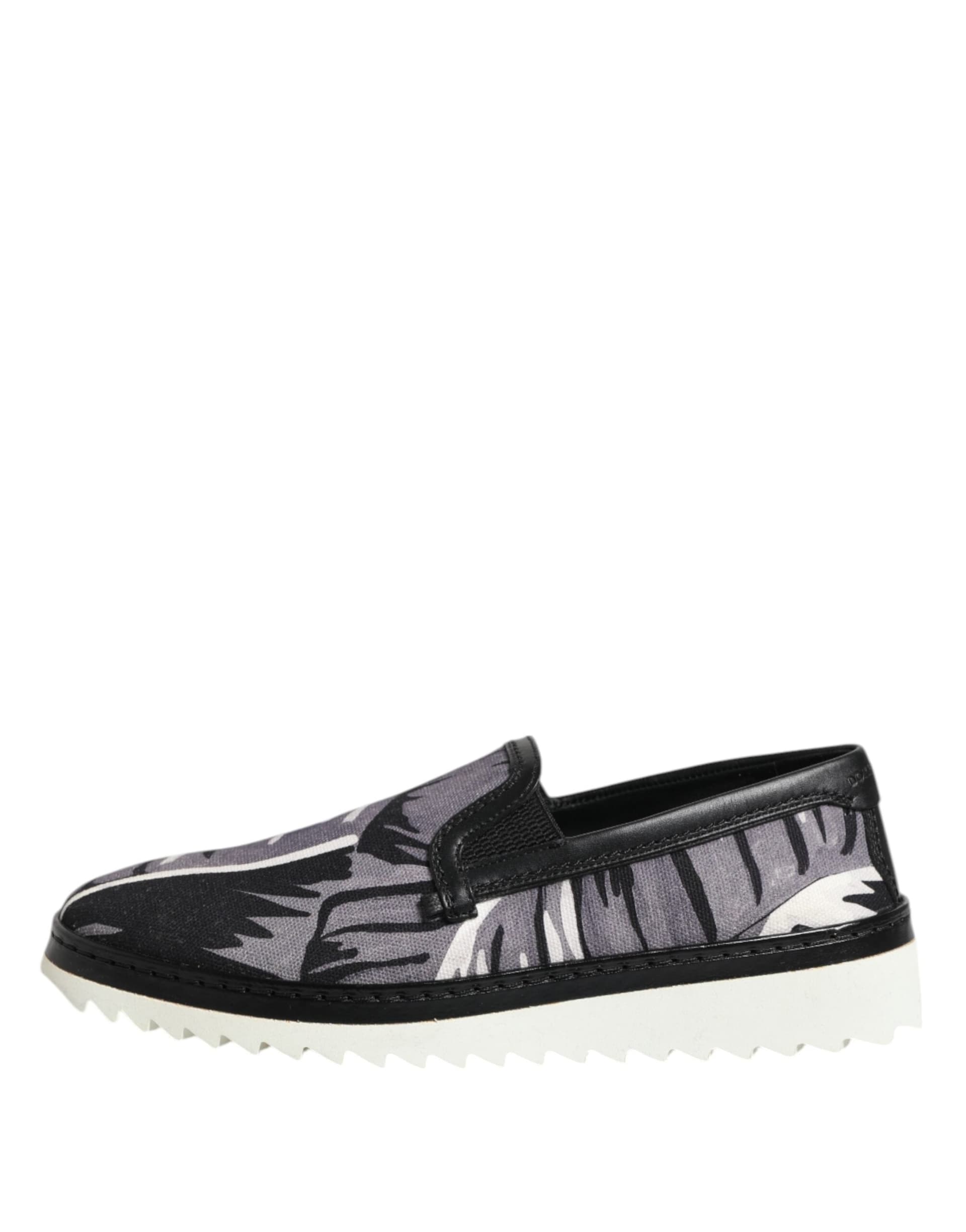 Dolce & Gabbana Black Tropical Slip On Men Sneakers Shoes - 5