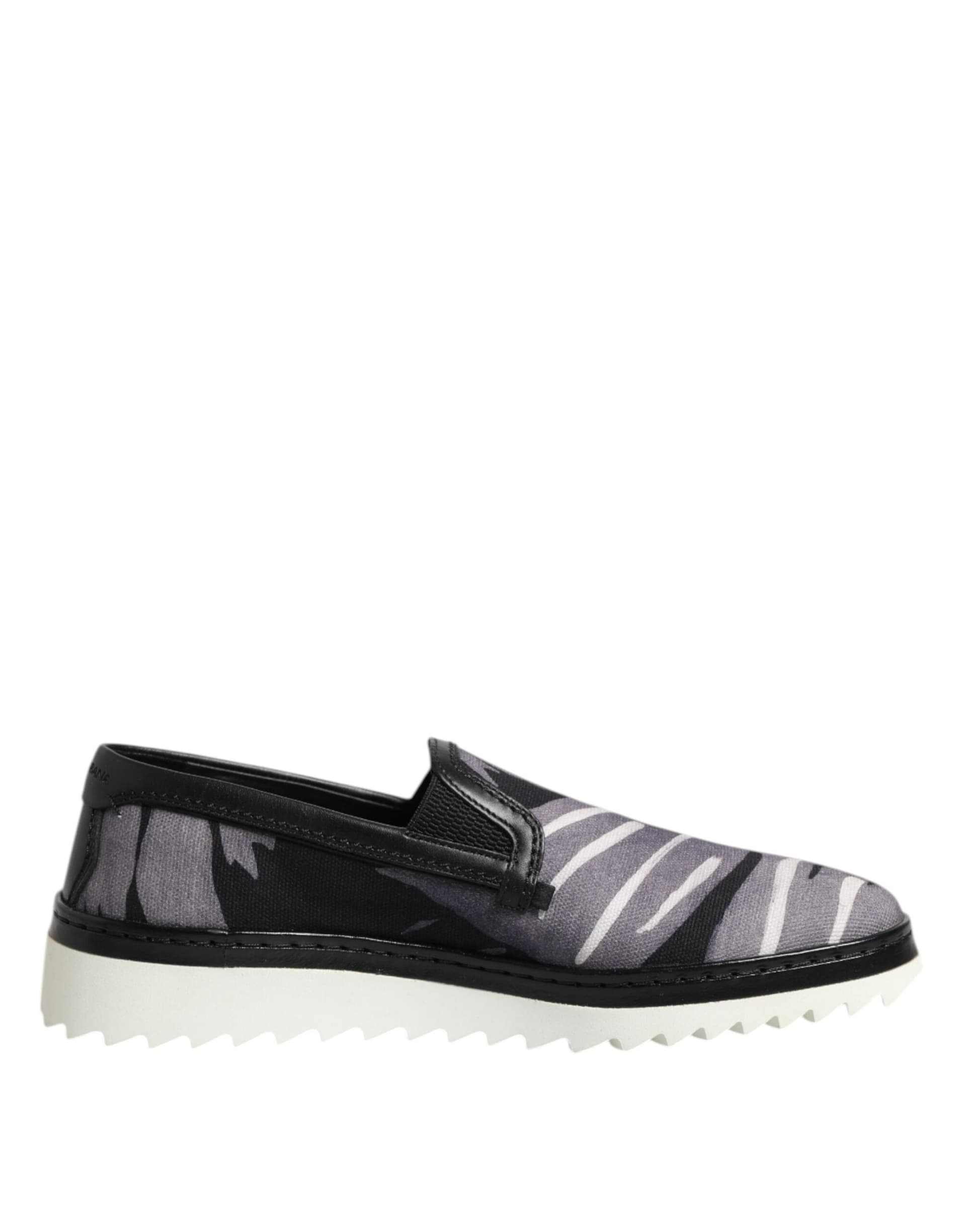 Dolce & Gabbana Black Tropical Slip On Men Sneakers Shoes - 6