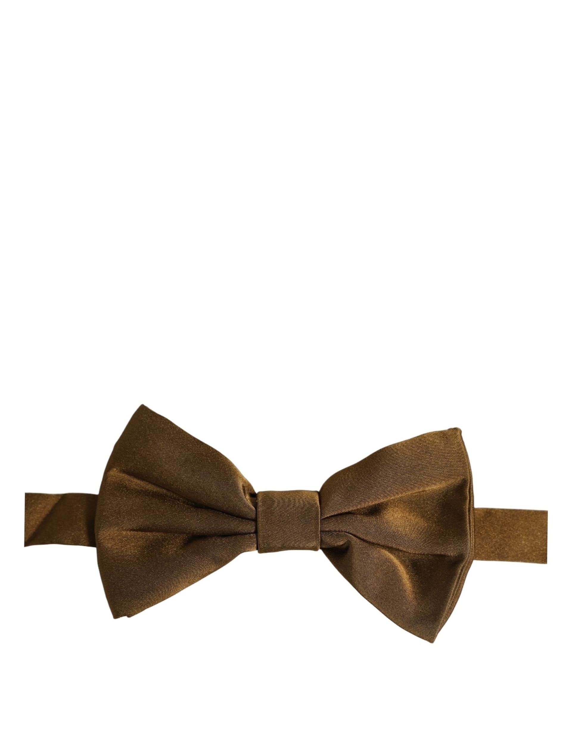 Dolce & Gabbana Men Brown 100% Silk Adjustable Neck Papillon Bow Tie - 2