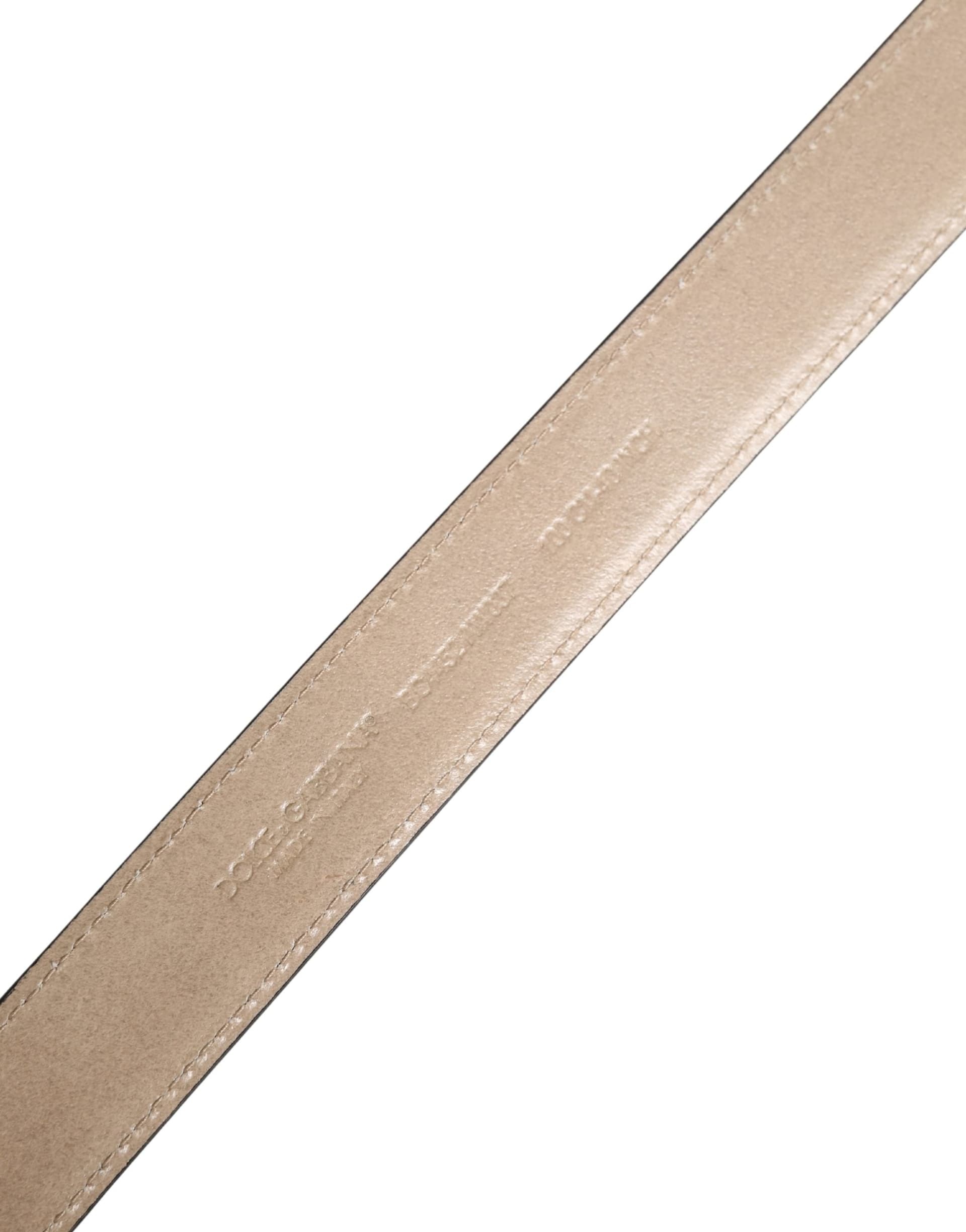 Dolce & Gabbana Men Beige Woven Leather Metal Buckle Belt - 6
