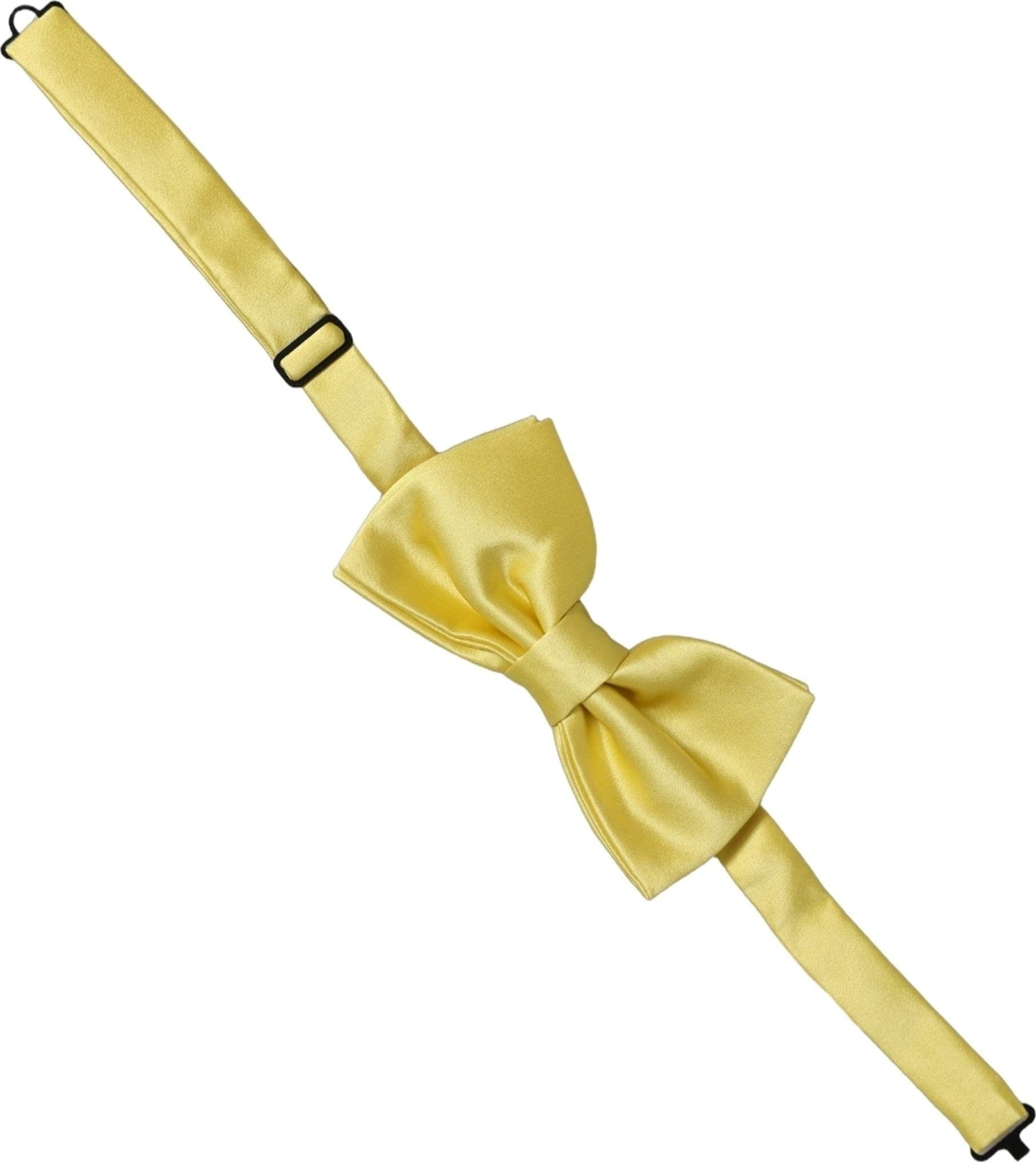 Dolce & Gabbana Men Yellow 100% Silk Adjustable Neck Papillon Bow Tie - 3