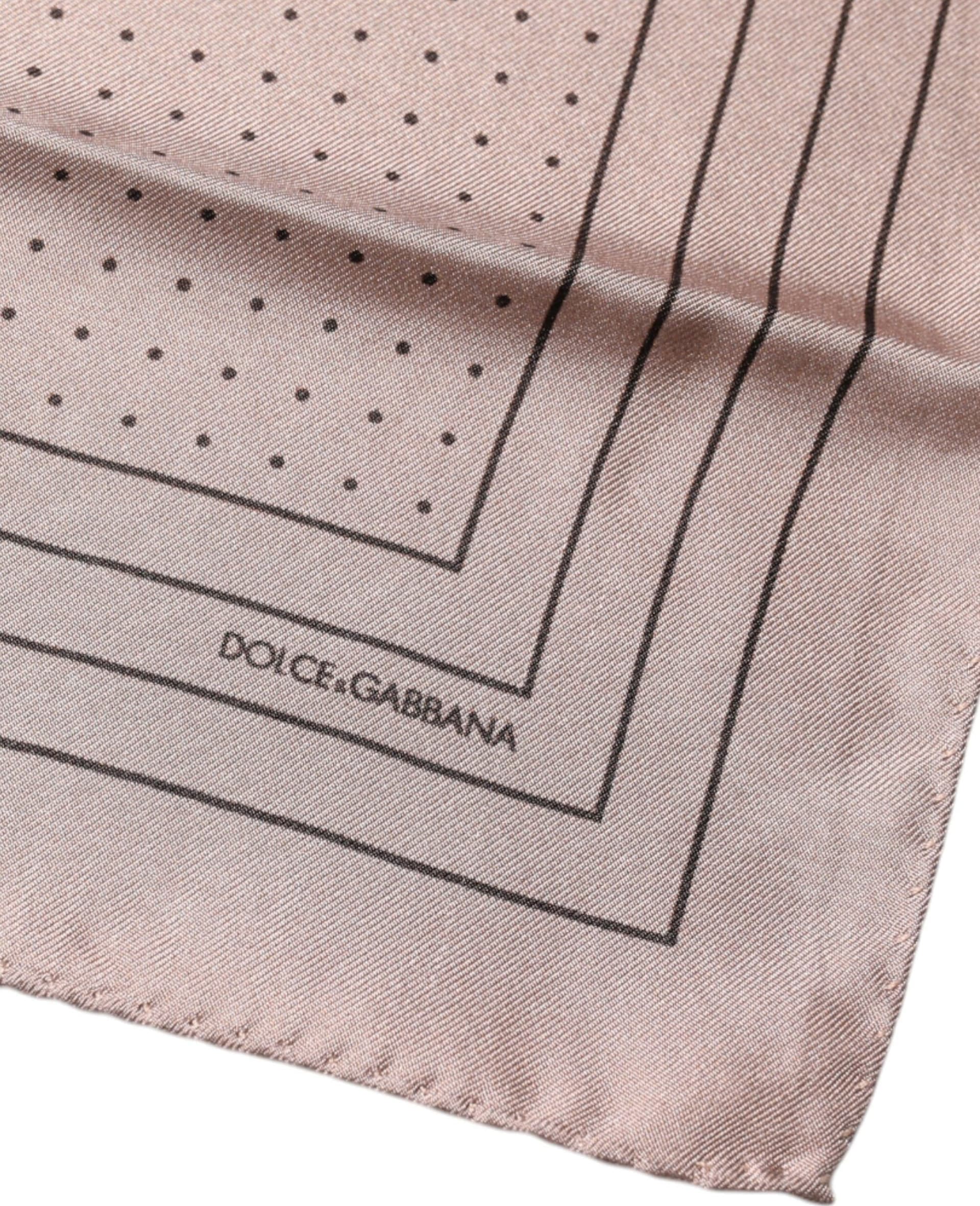 Dolce & Gabbana Pink Polka Dots Square Handkerchief Scarf - 5