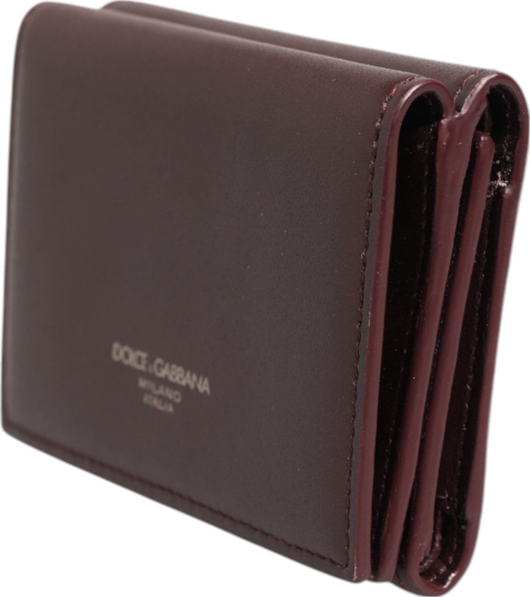 Dolce & Gabbana Leather Embossed Logo Trifold Men Card Holder Dark Brown - 4