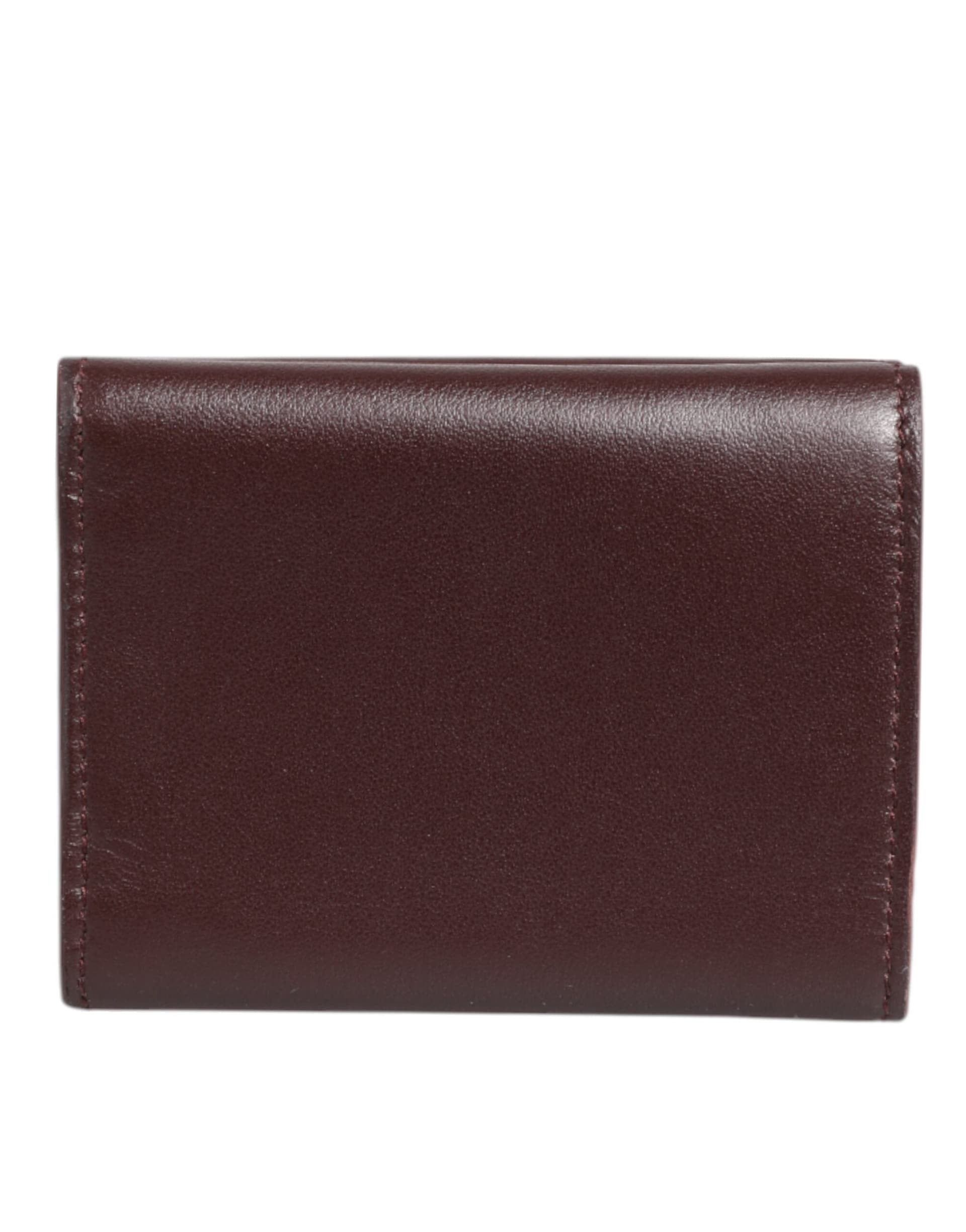 Dolce & Gabbana Leather Embossed Logo Trifold Men Card Holder Dark Brown - 5