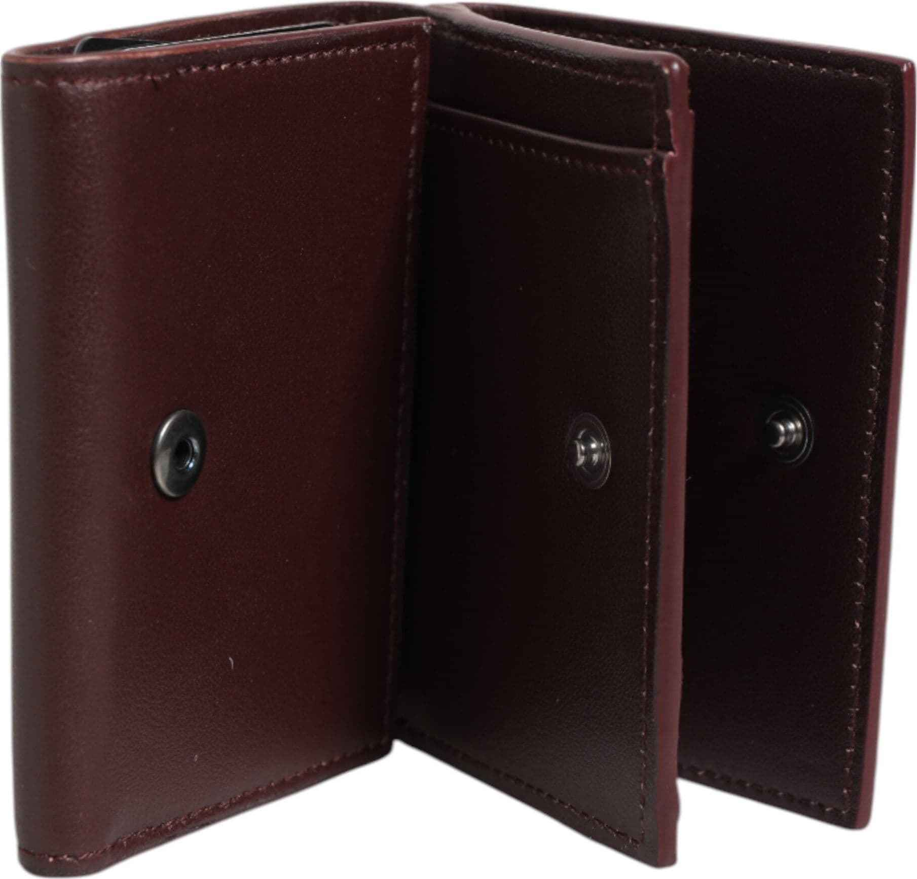 Dolce & Gabbana Leather Embossed Logo Trifold Men Card Holder Dark Brown - 7