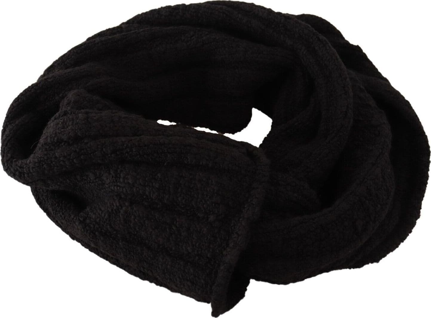 Dolce & Gabbana Black Virgin Wool Knitted Unisex Warmer Shawl Scarf - 4