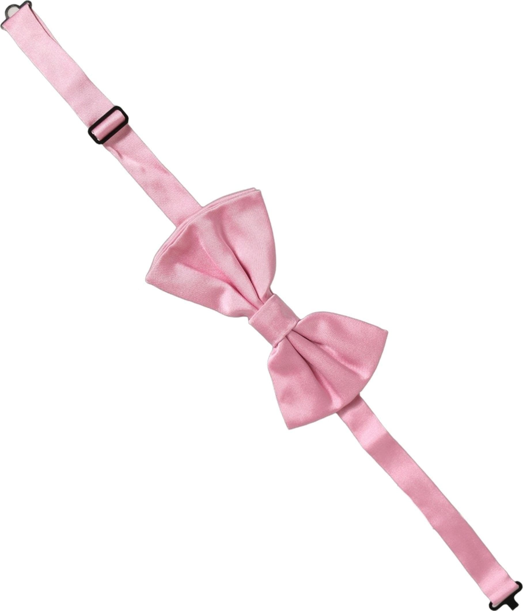 Dolce & Gabbana Men Pink 100% Silk Adjustable Neck Papillon Bow Tie - 3