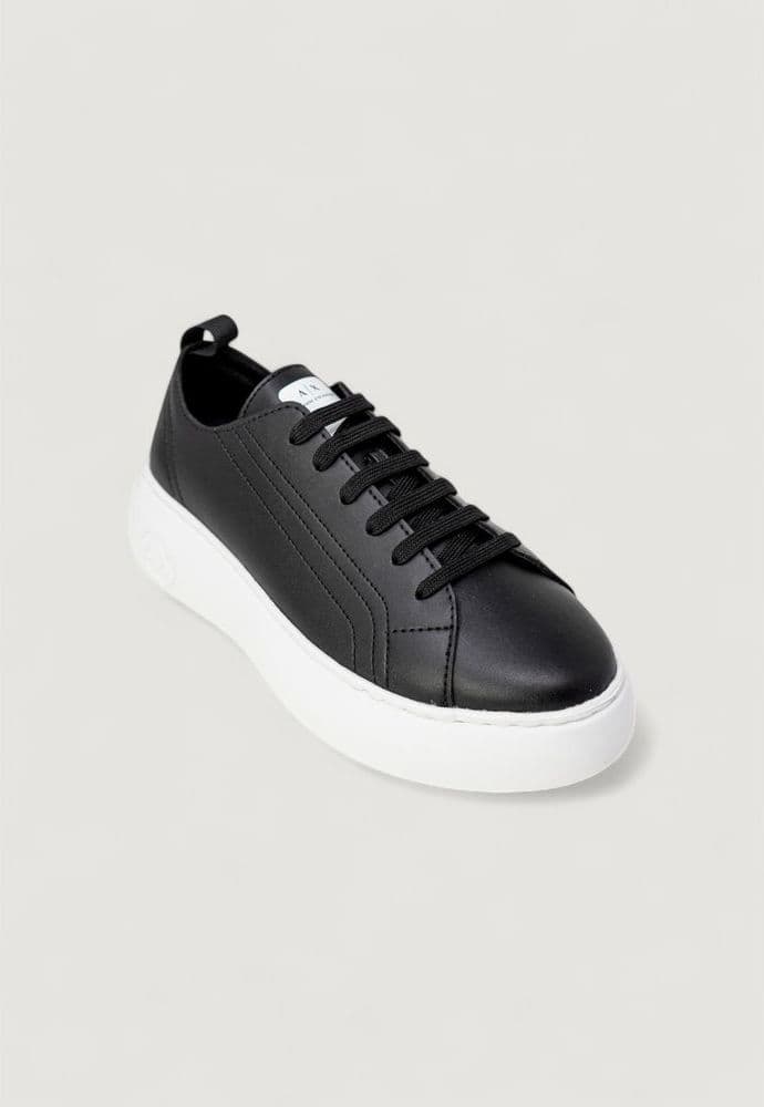 Armani Exchange Black Artificial Leather Low Top Sneakers - 4