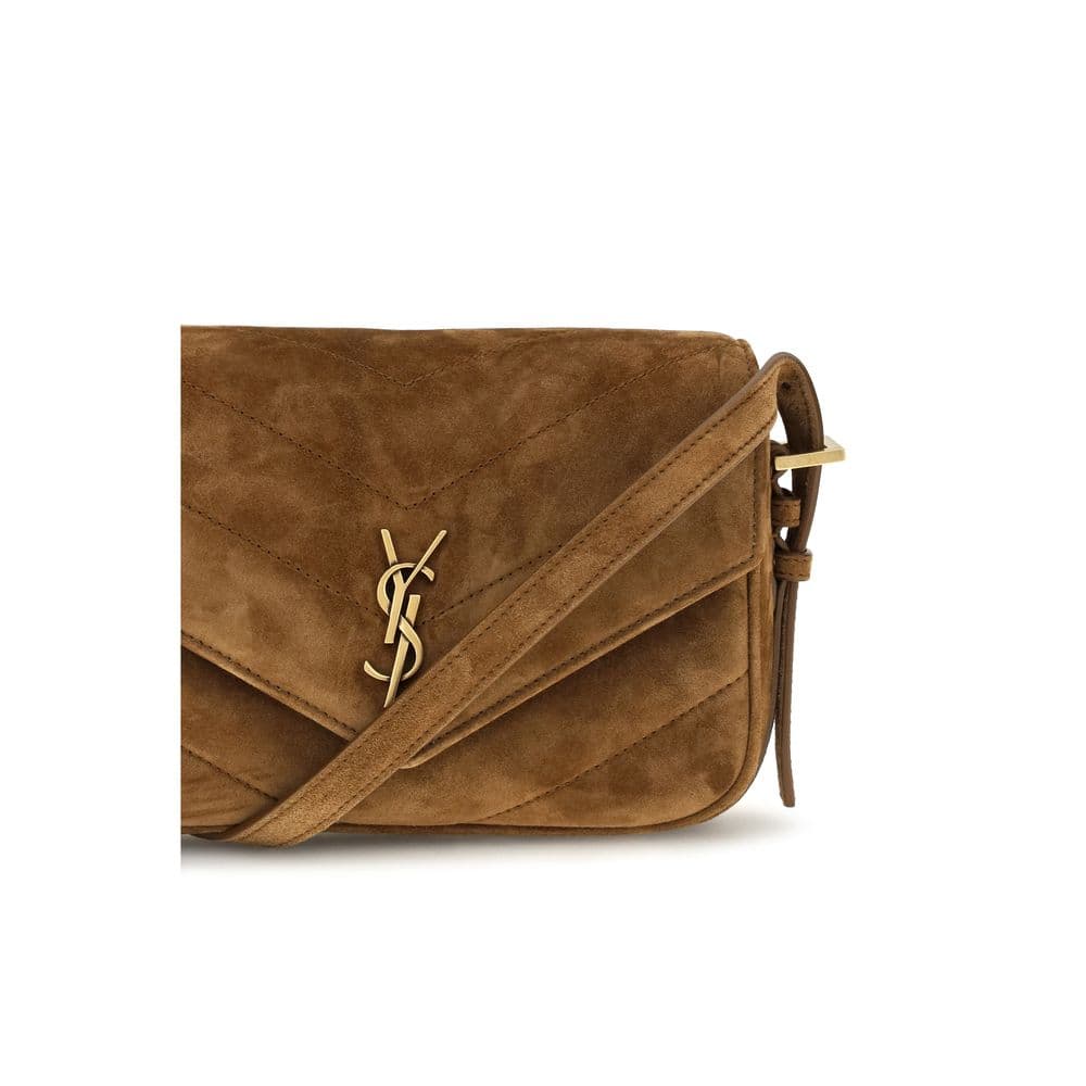 Saint Laurent Brown Suede Leather Shoulder Bag - 4