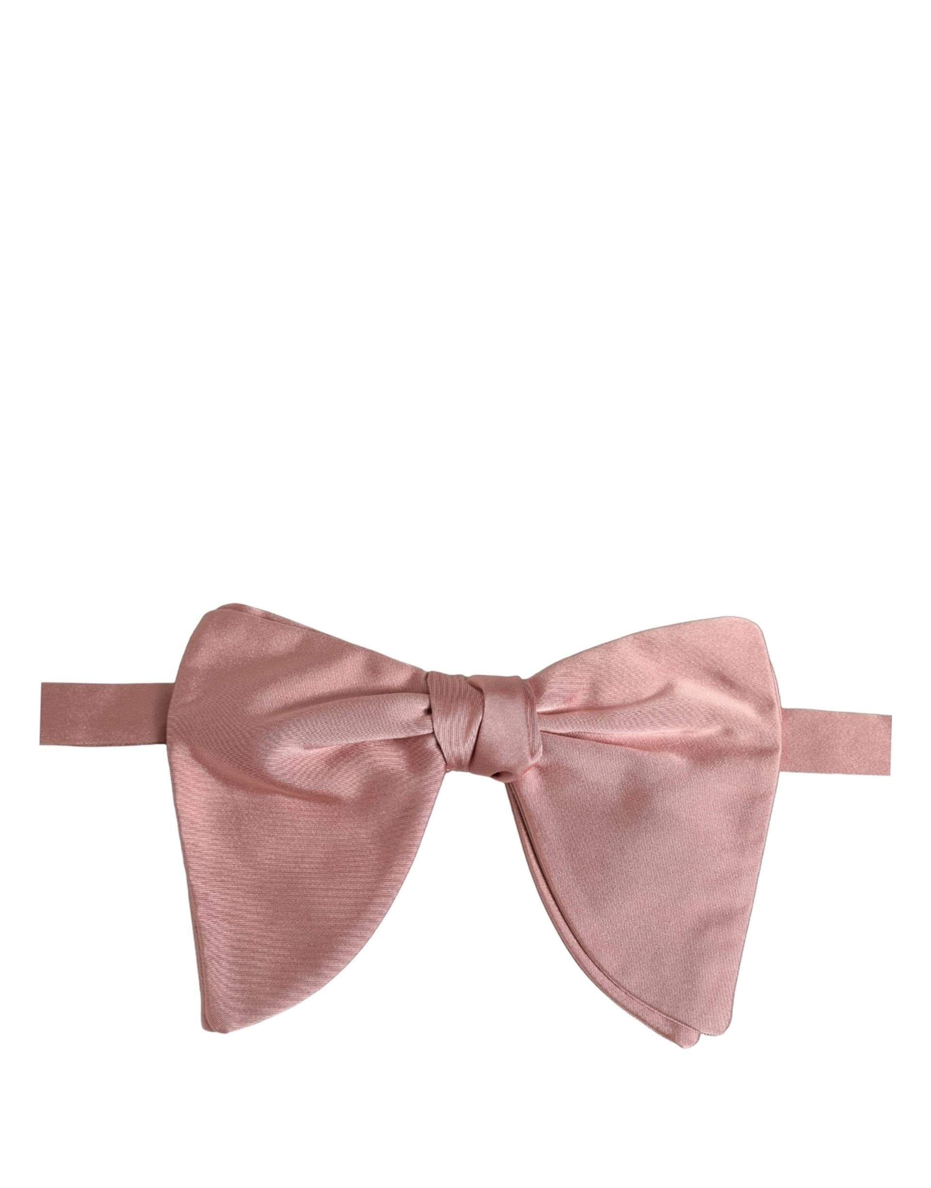 Dolce & Gabbana Men Pink 100% Silk Adjustable Neck Papillon Bow Tie - 2