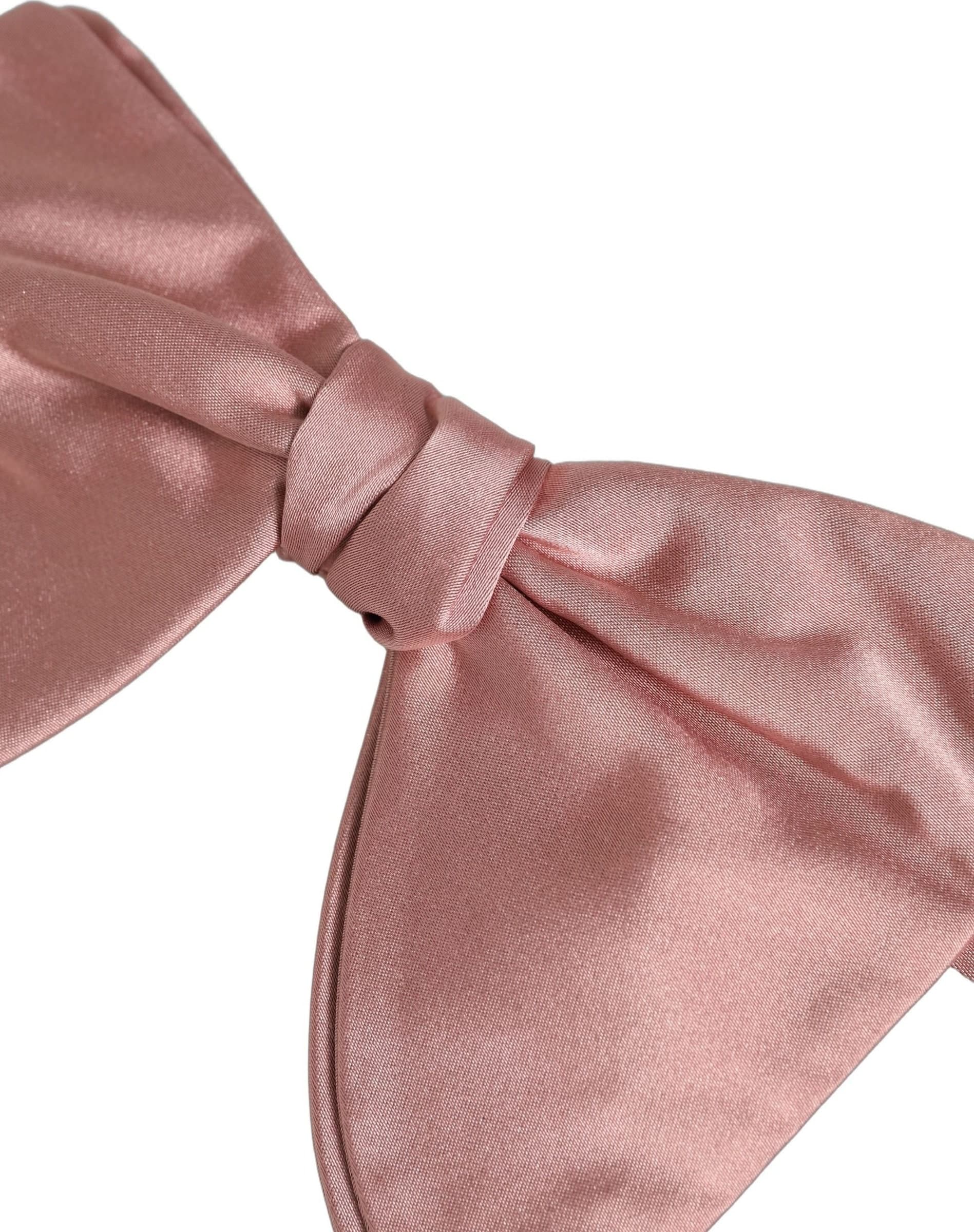 Dolce & Gabbana Men Pink 100% Silk Adjustable Neck Papillon Bow Tie - 4
