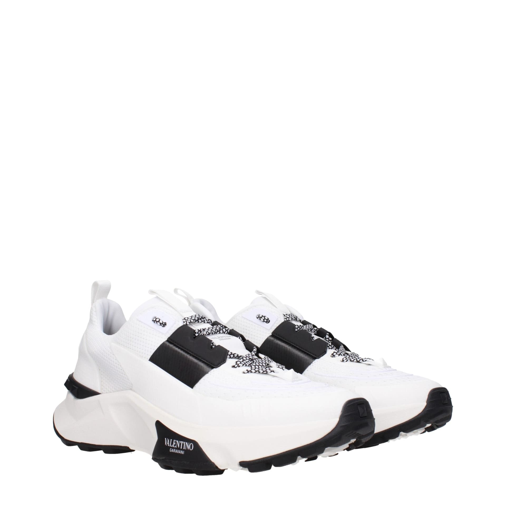 Valentino Garavani White Fabric Athletic Sneakers - 2