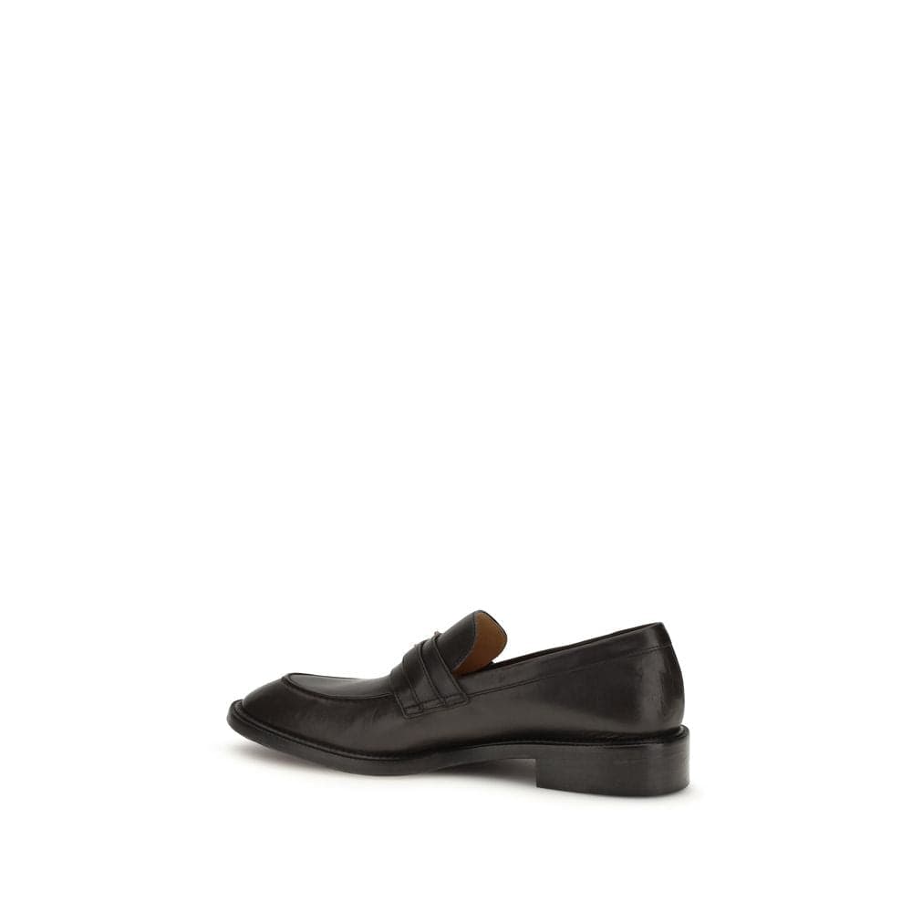 Versace Black Calf Leather Bos Taurus Slip-On Loafers - 3