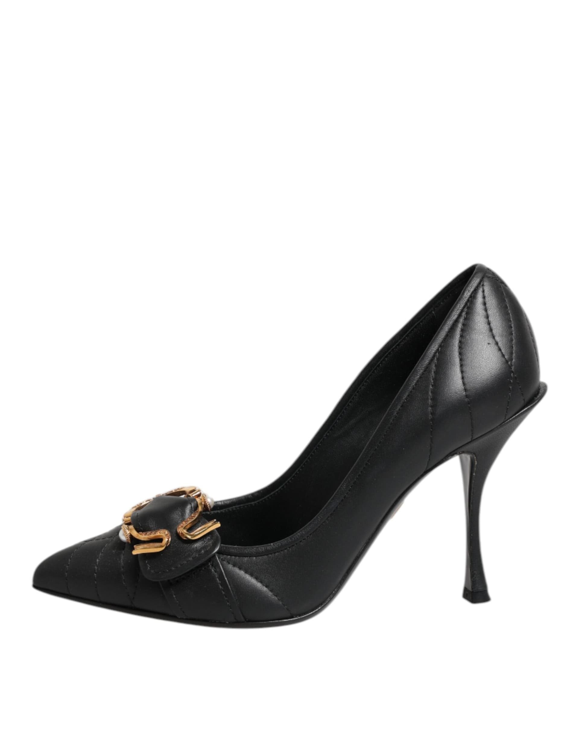 Dolce & Gabbana Black Devotion Leather Heels Pumps Shoes - 5