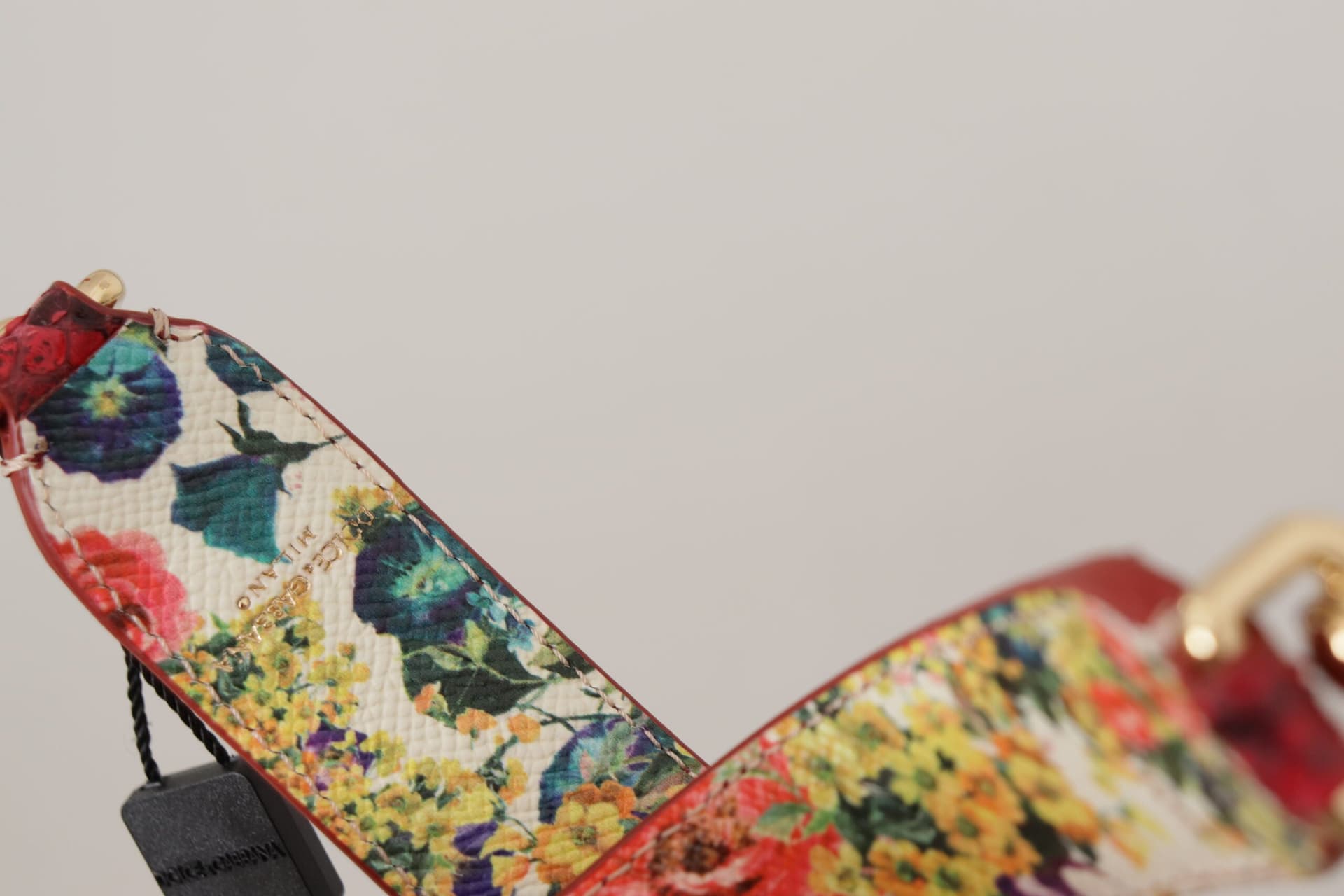 Dolce & Gabbana Red Exotic Leather Crystals Reversible Shoulder Strap - 3