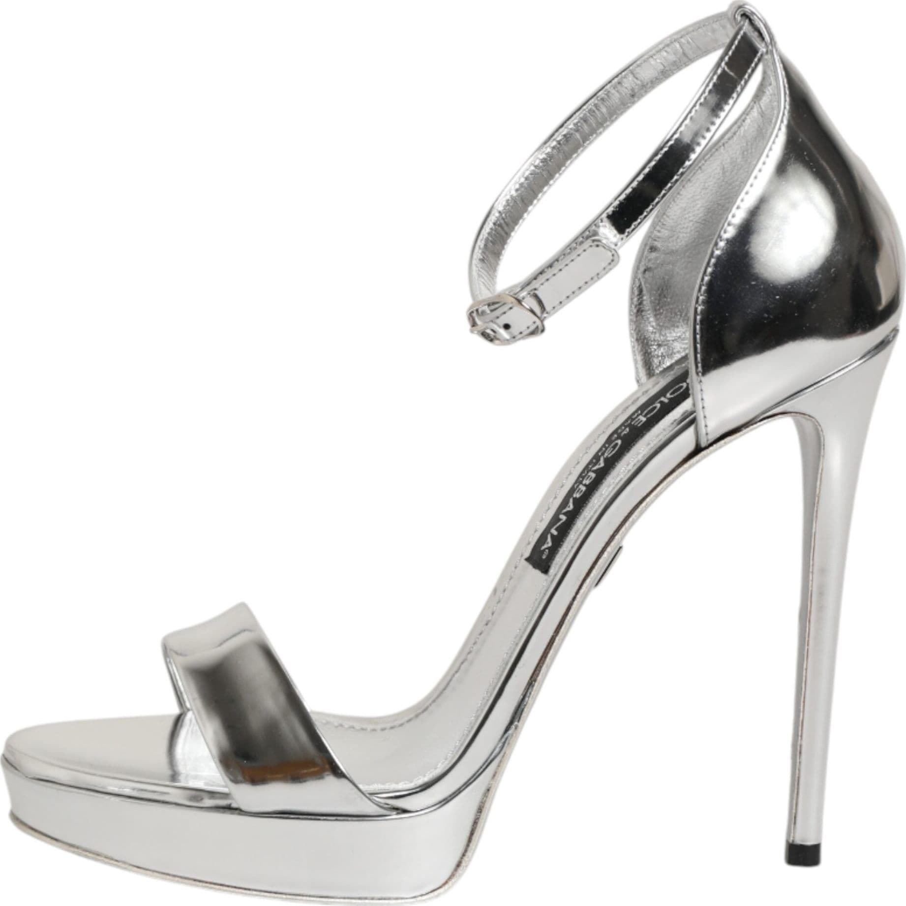 Dolce & Gabbana Silver Leather Platform Keira Sandals Shoes - 5