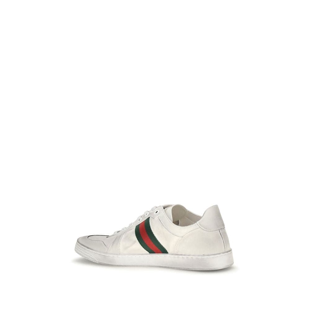 Gucci White Calf Leather Bos Taurus Low Top Sneakers - 3