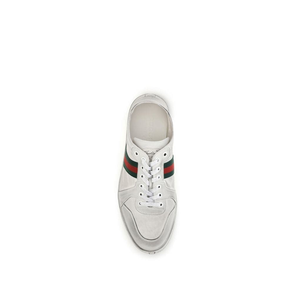 Gucci White Calf Leather Bos Taurus Low Top Sneakers - 4
