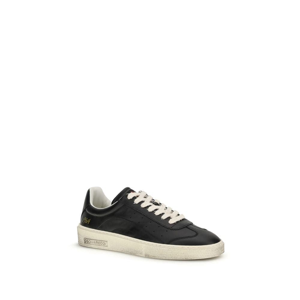 Dsquared² Black Calf Leather Bos Taurus Low Top Sneakers - 2