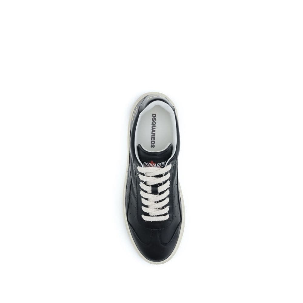 Dsquared² Black Calf Leather Bos Taurus Low Top Sneakers - 4