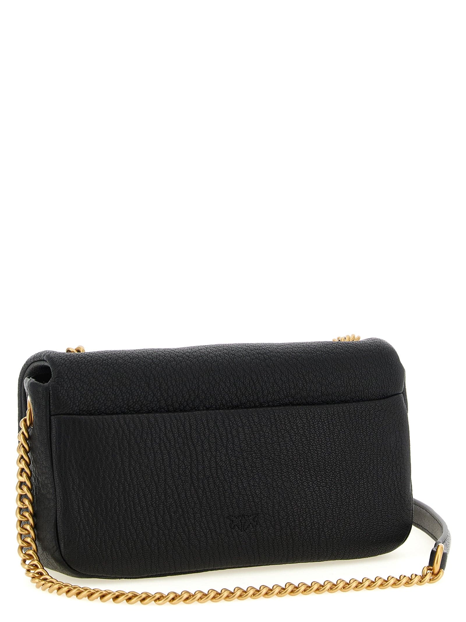 PINKO Black Lamb Leather Shoulder Bag - 2