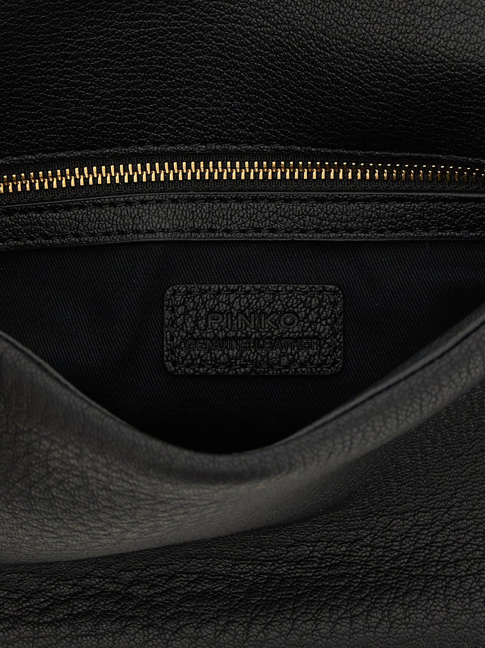PINKO Black Lamb Leather Shoulder Bag - 4