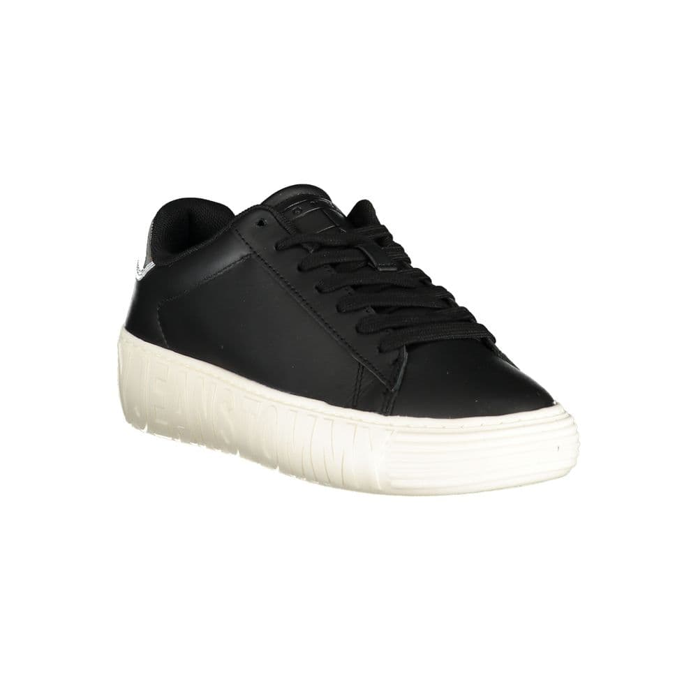 Tommy Hilfiger Black Leather Women Sneaker - 2