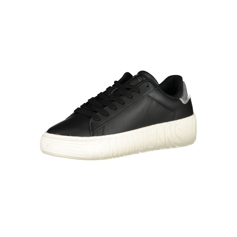 Tommy Hilfiger Black Leather Women Sneaker - 3