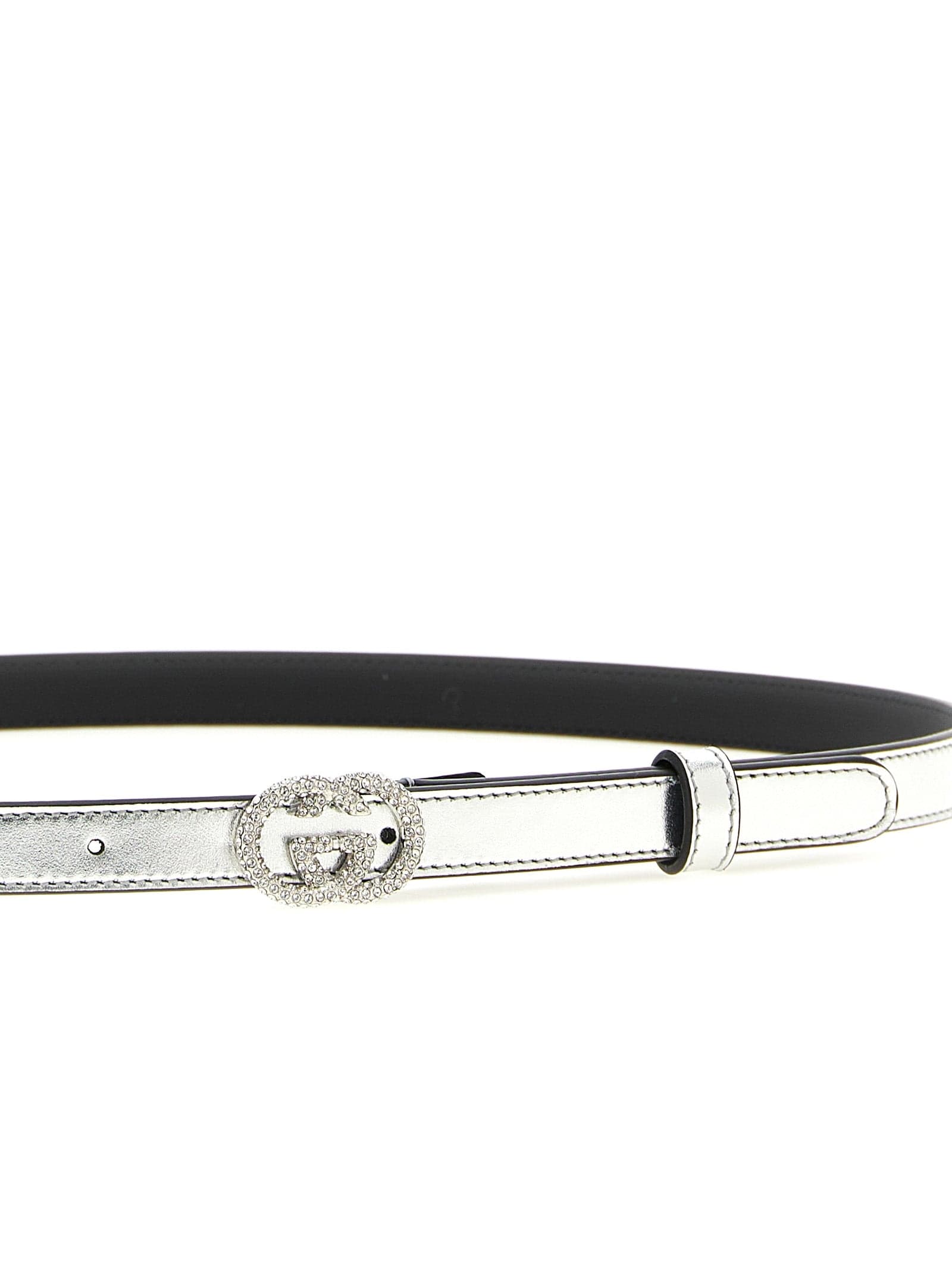 Gucci Silver Calfskin Thin Belt - 3