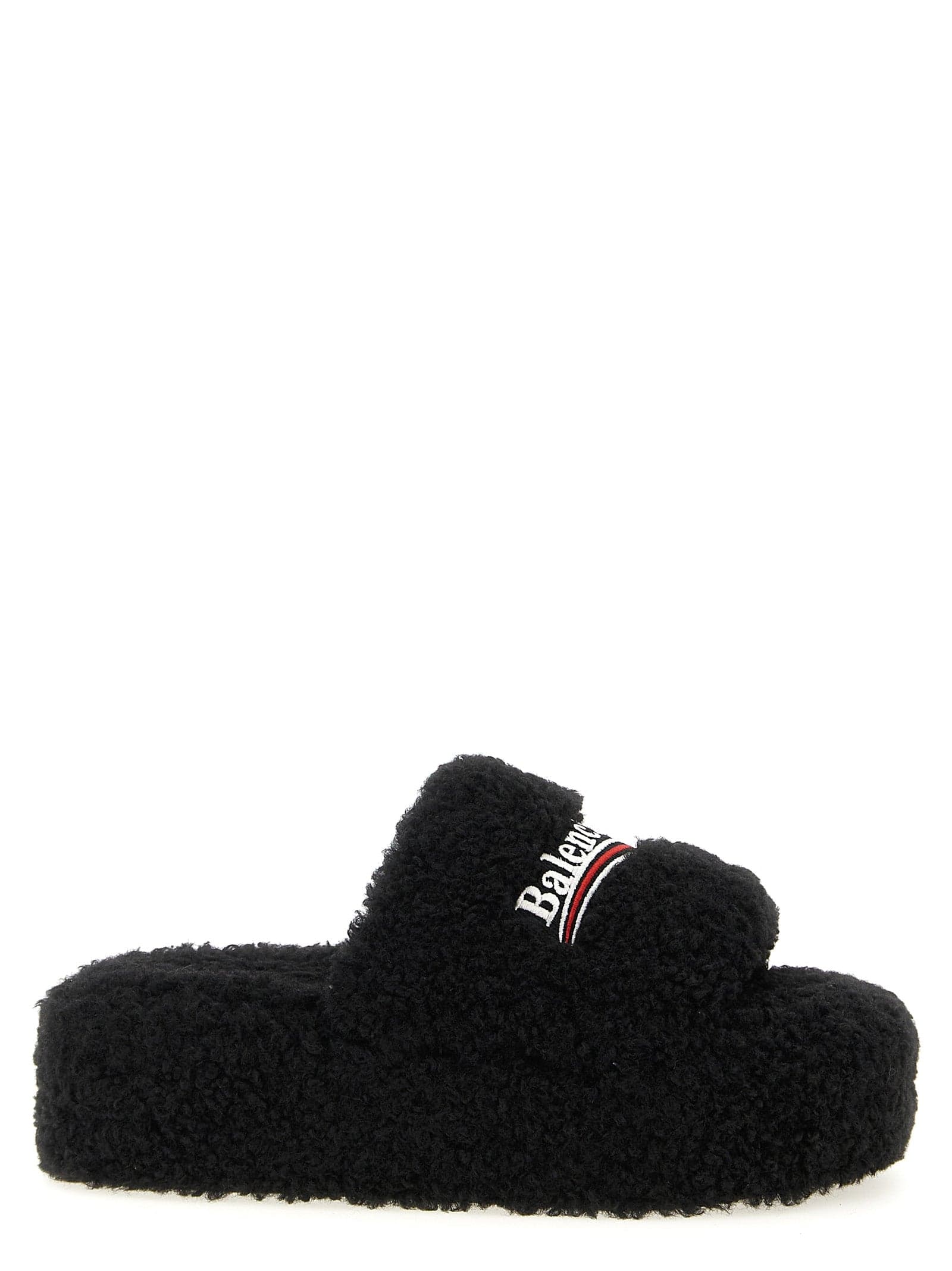 Balenciaga Black Polyester Slides