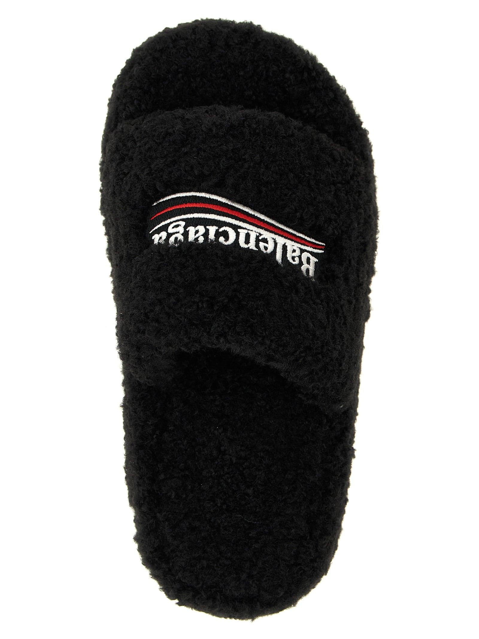 Balenciaga Black Polyester Slides - 4
