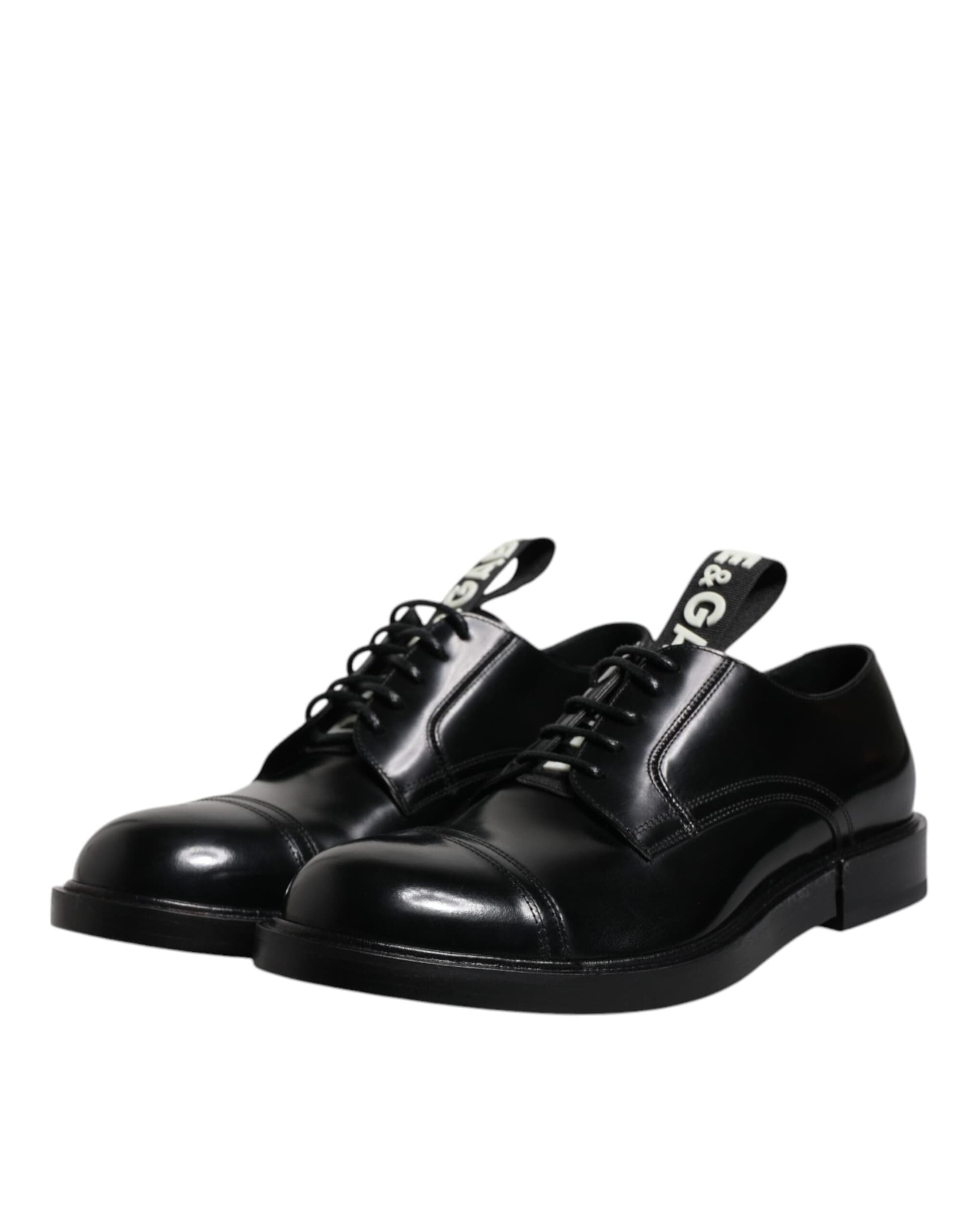 Dolce & Gabbana Black Patent Leather Derby Lace Up Formal Dress Shoes - 3