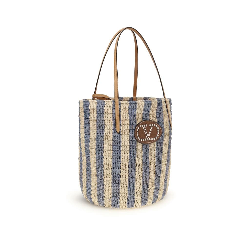 Valentino Garavani Multicolor Raffia Backet Bag - 2