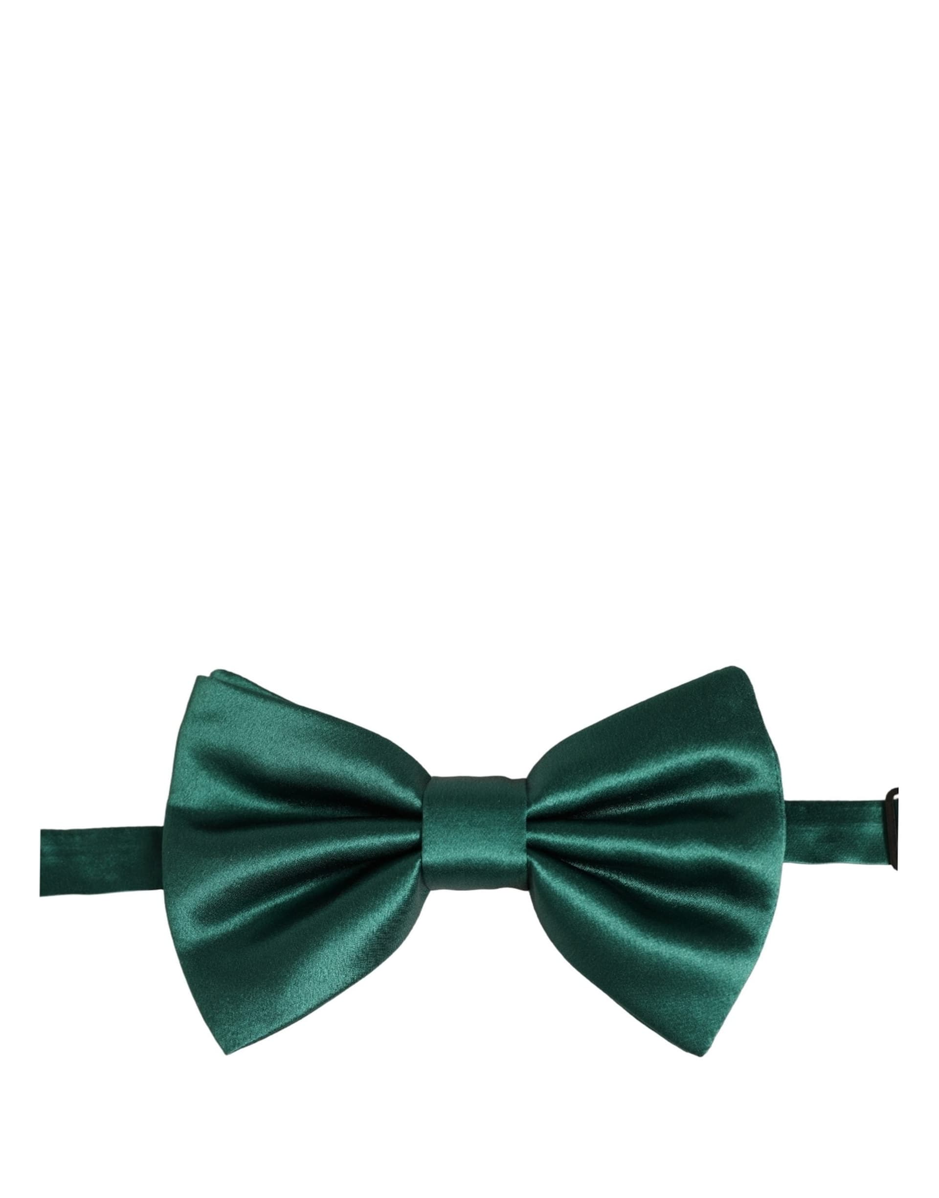 Dolce & Gabbana Men Green 100% Silk Adjustable Neck Papillon Bow Tie - 2