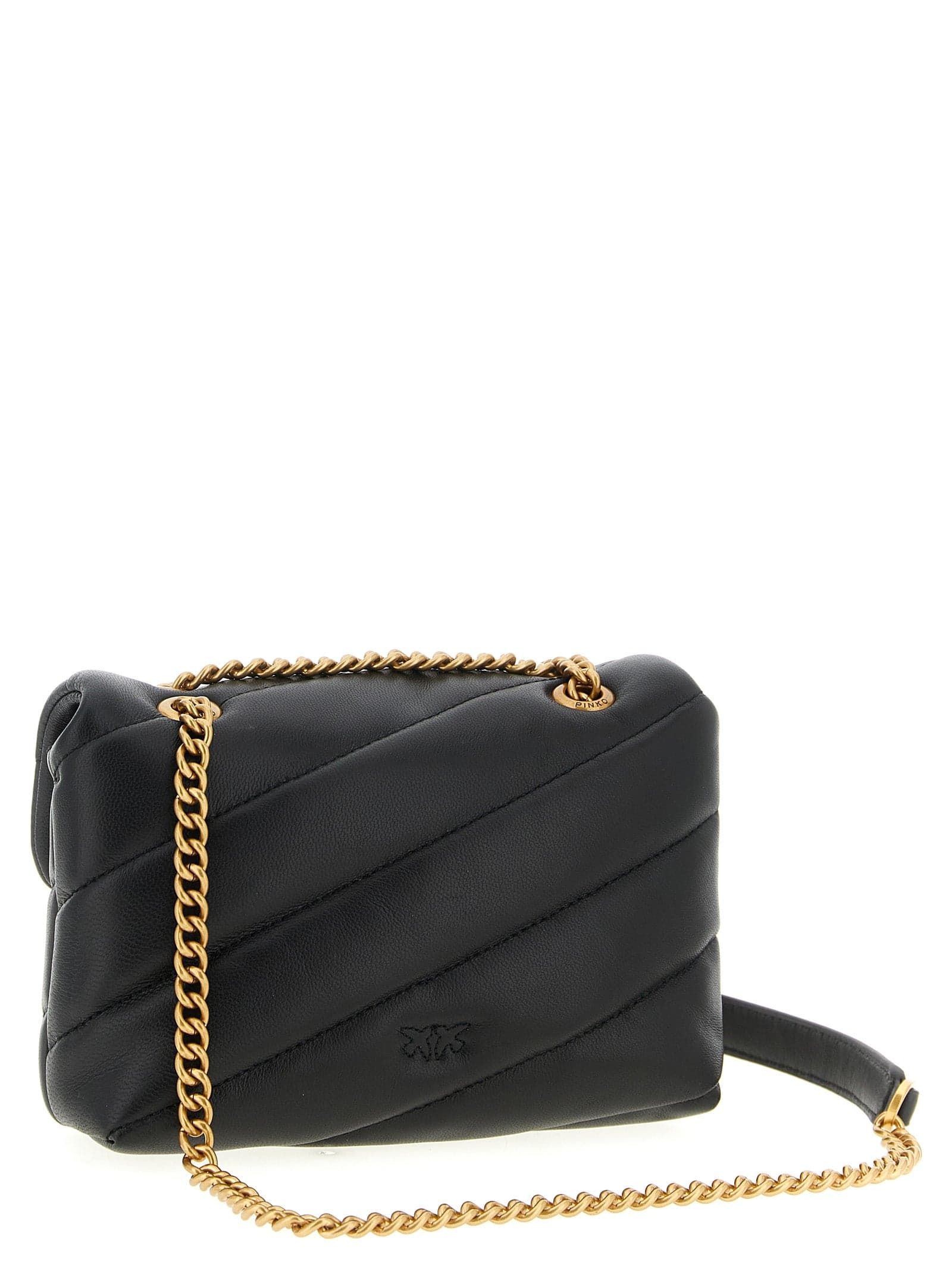 PINKO Black Lamb Leather Crossbody Bag - 2