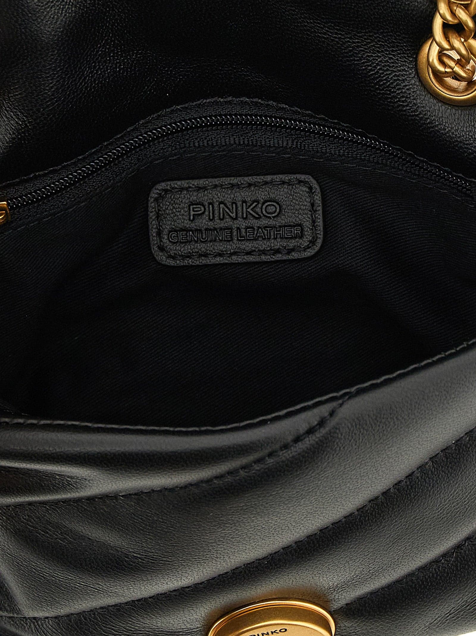 PINKO Black Lamb Leather Crossbody Bag - 4