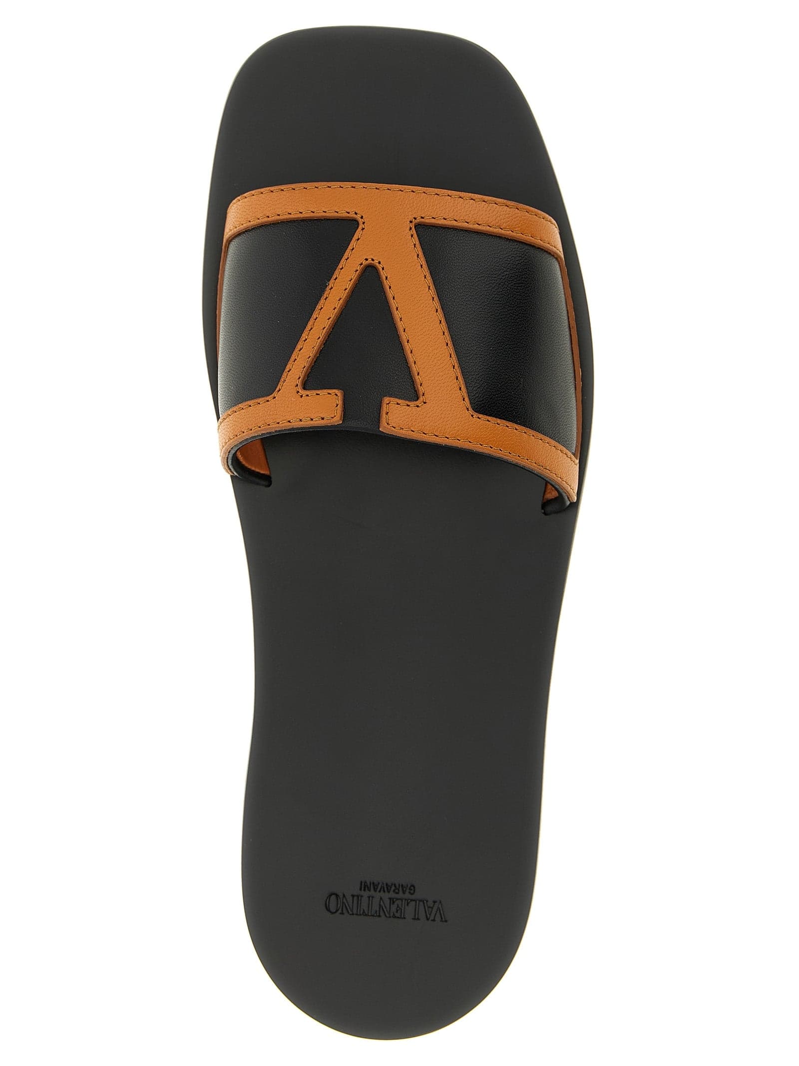 Valentino Garavani Brown Lamb Leather Slides - 4