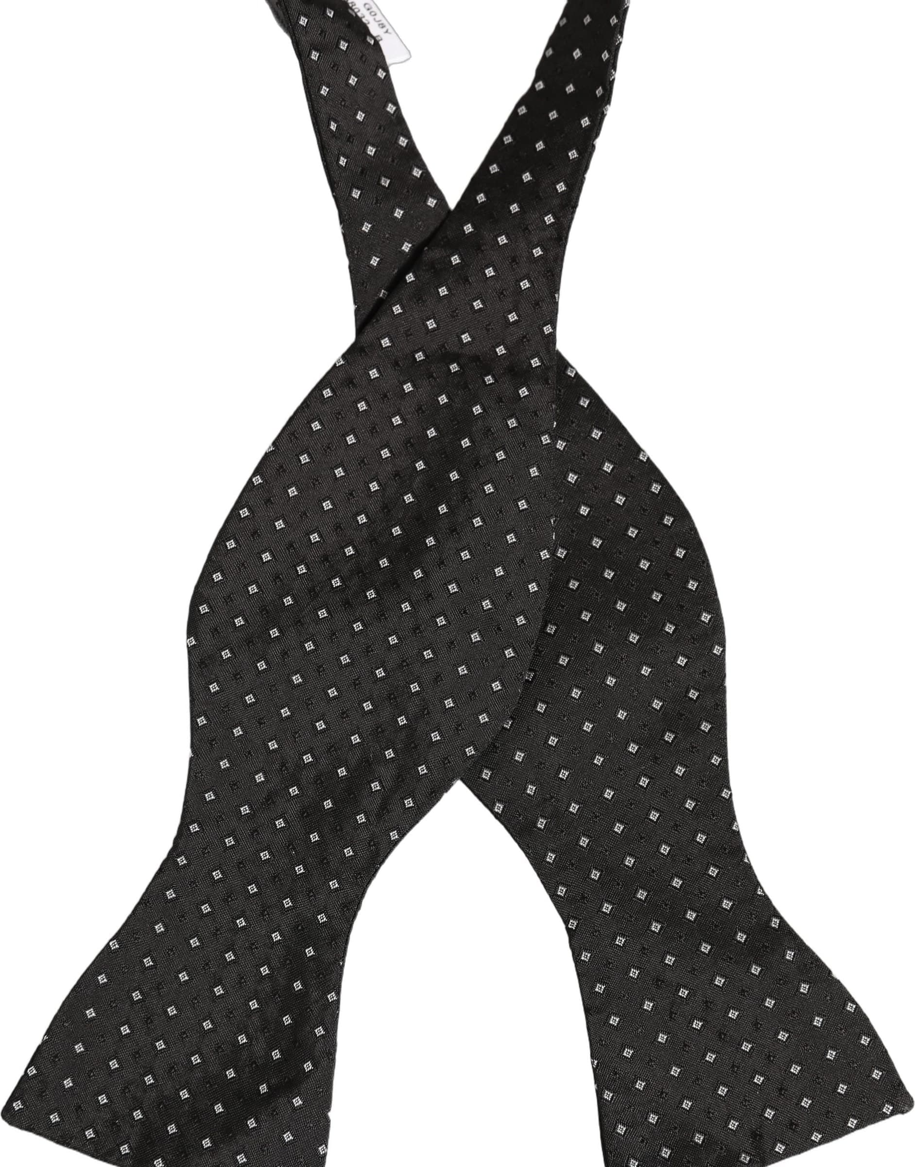 Dolce & Gabbana Black White Polka Dot Adjustable Neck Papillon Bow Tie - 4