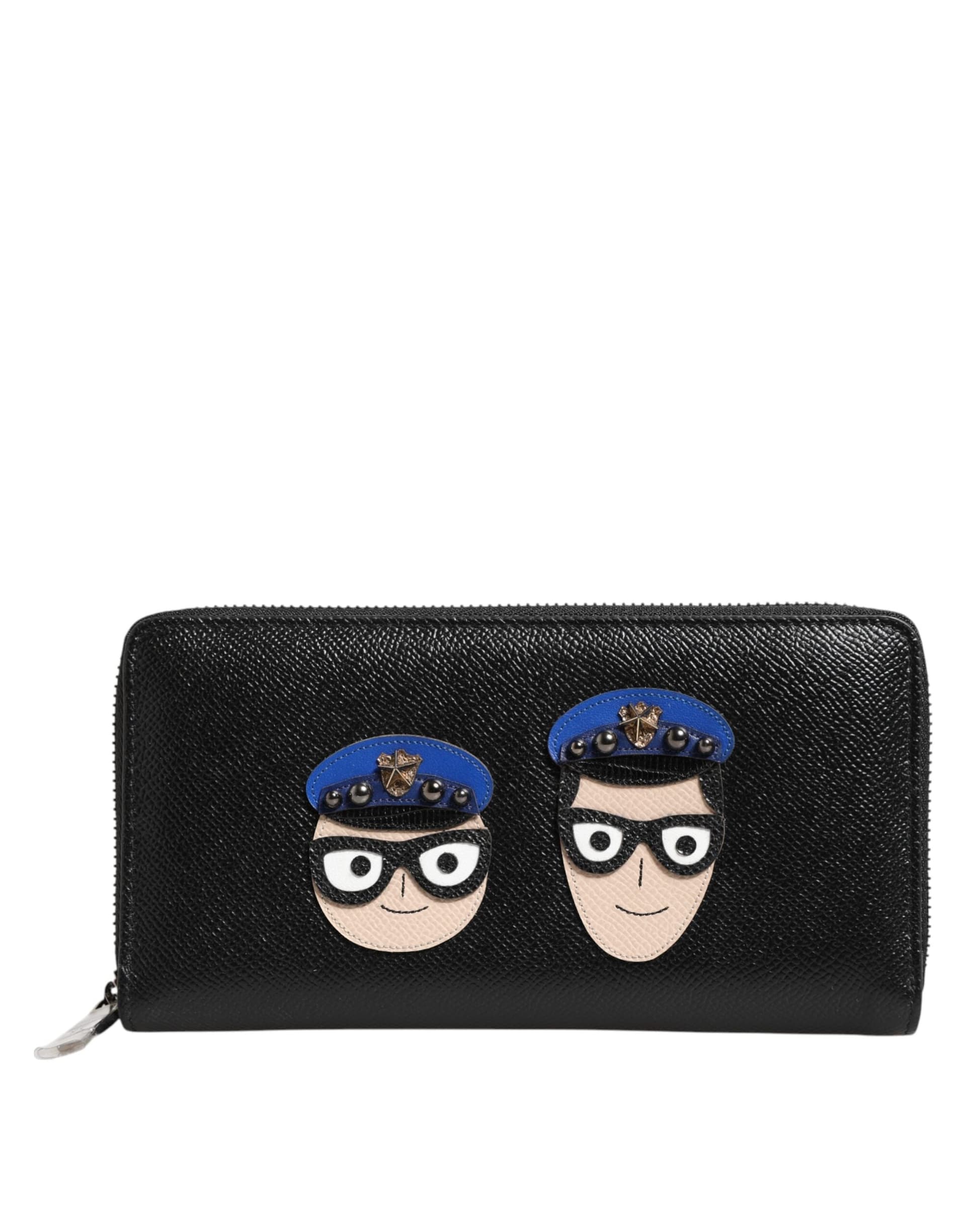Dolce & Gabbana Black Leather #DGFAMILY Zipper Continental Mens Wallet - 3