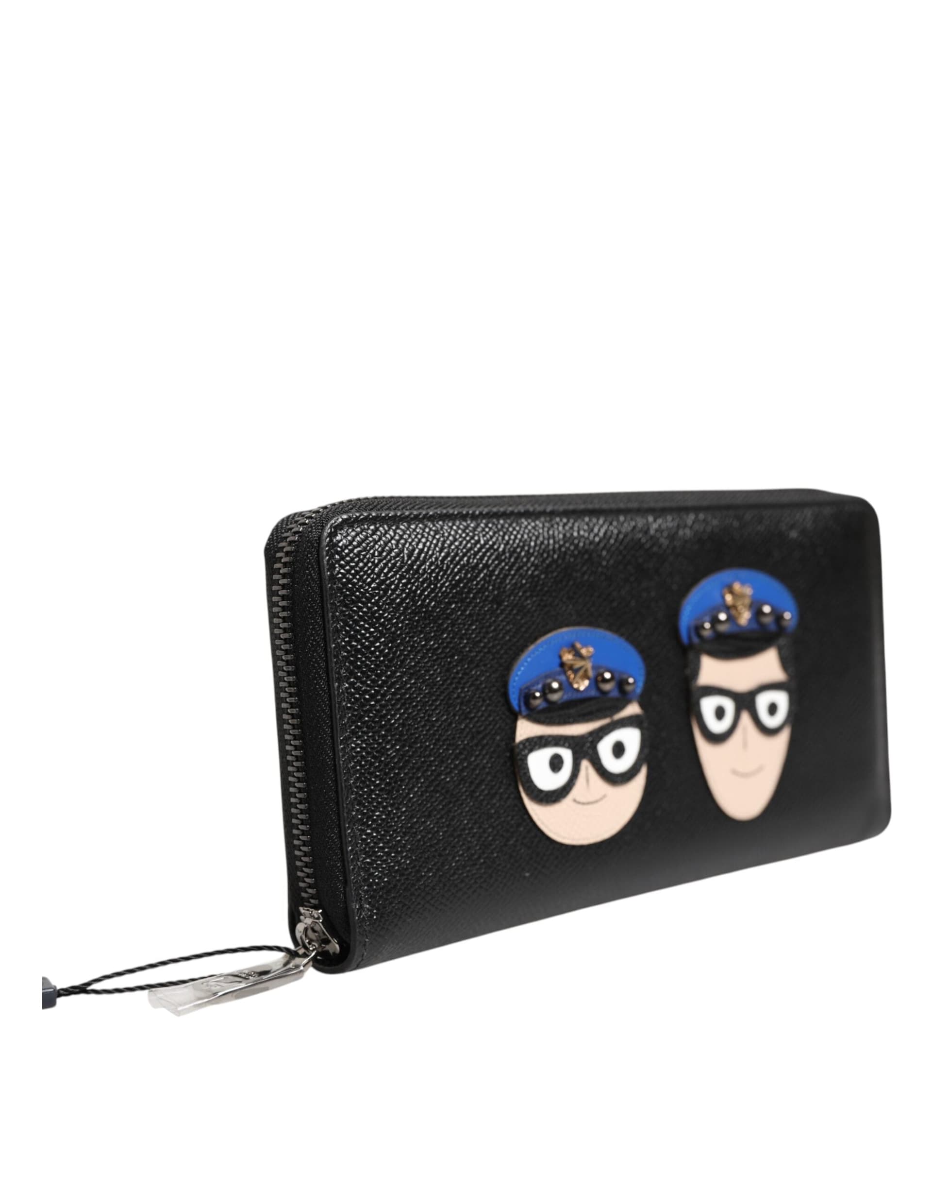 Dolce & Gabbana Black Leather #DGFAMILY Zipper Continental Mens Wallet - 4