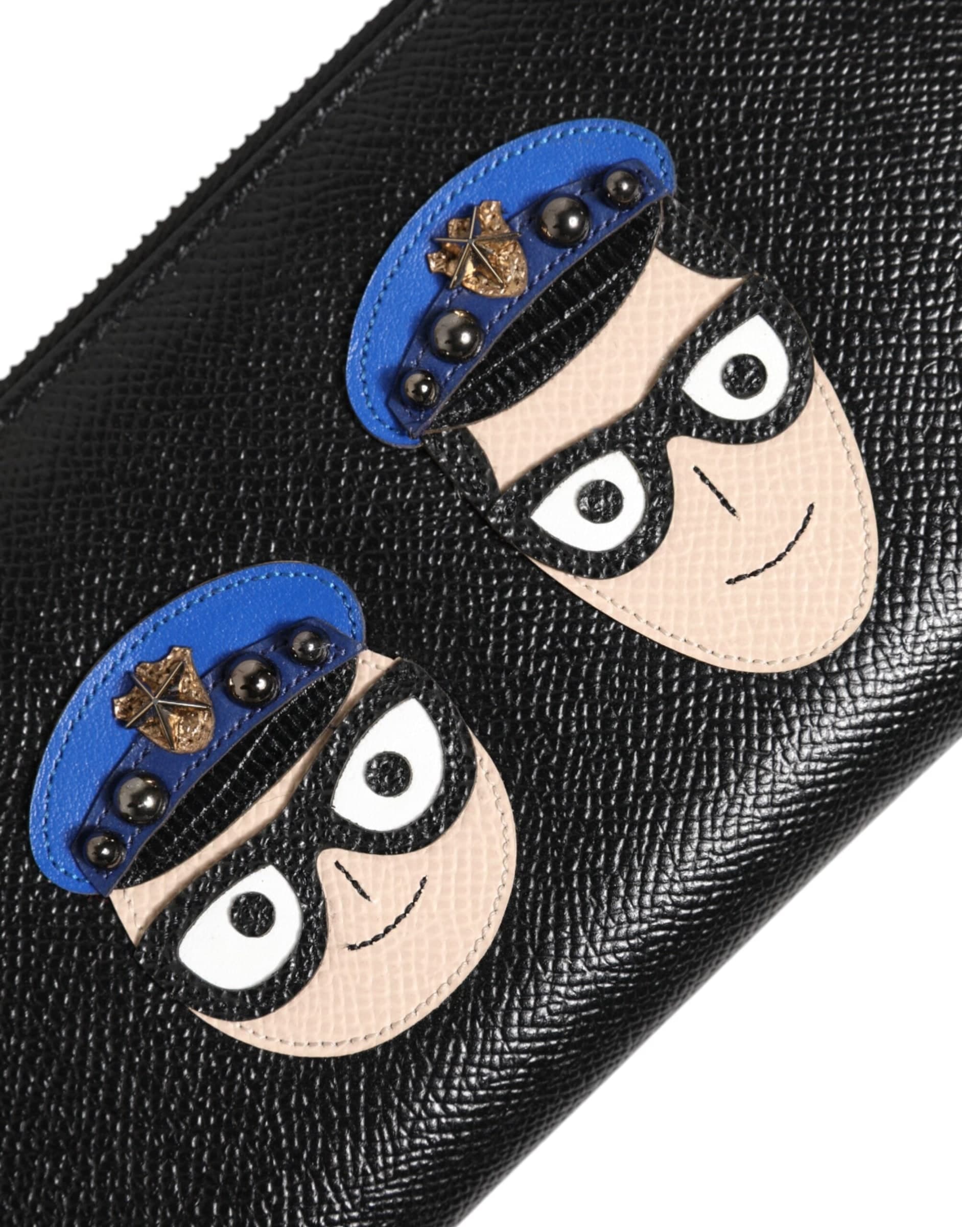 Dolce & Gabbana Black Leather #DGFAMILY Zipper Continental Mens Wallet - 7