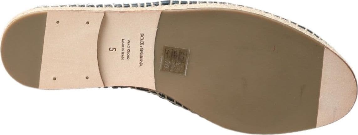 Dolce & Gabbana Blue Gray Leather Buffalo Espadrille Shoes - 2