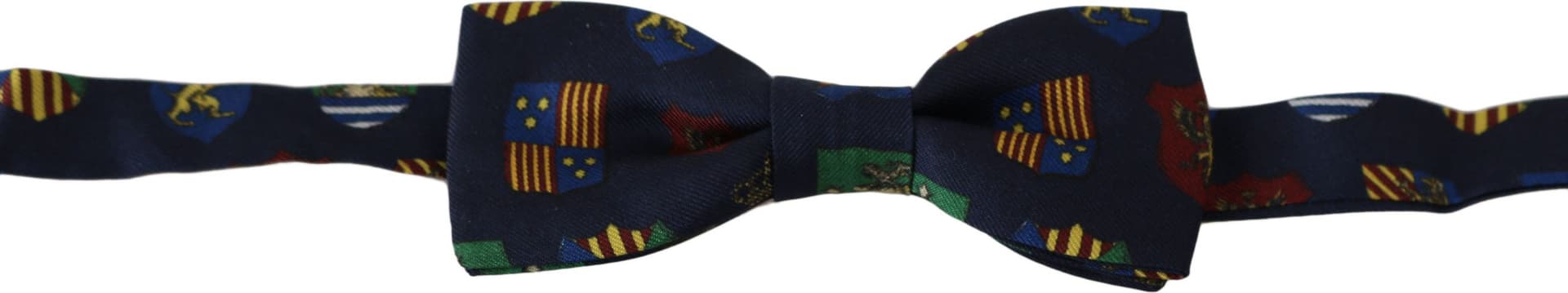 Dolce & Gabbana Blue Flags 100% Silk Adjustable Neck Papillon Men Bow Tie - 2